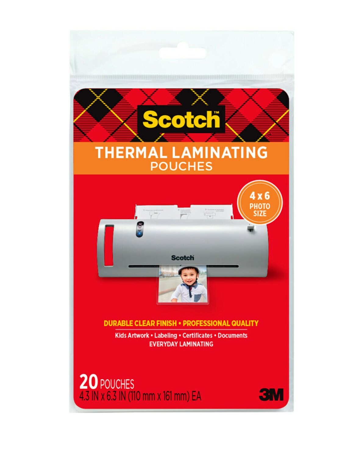 7010311308 - Scotch Thermal Pouches TP5900-20, For items up to 4.33 in x 6.06 in