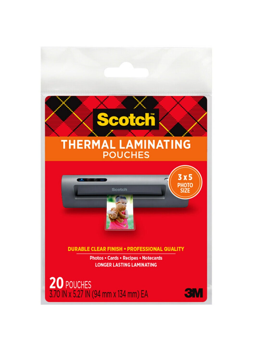 7010292613 - Scotch Thermal Pouches TP5902-20 for items ups to 3.70 in x 5.27 in