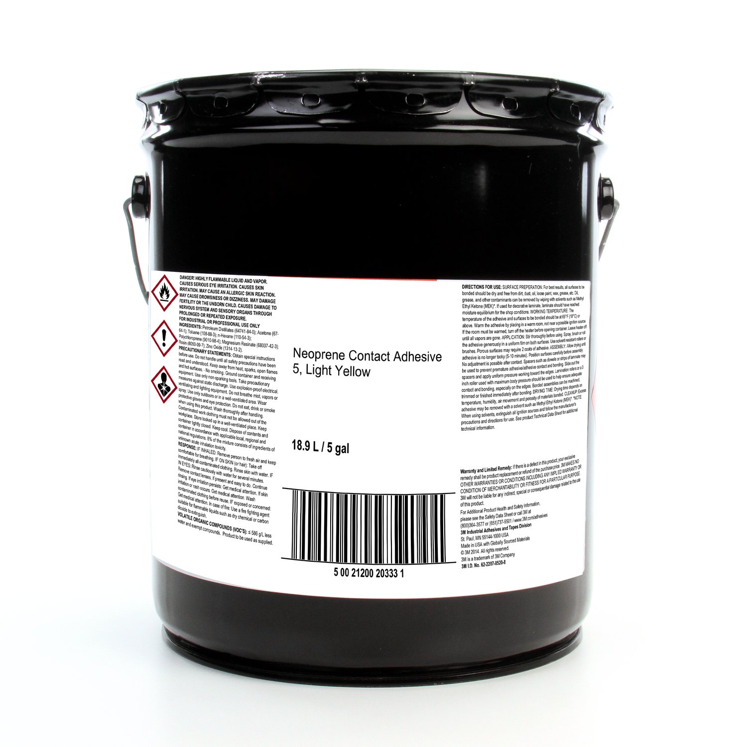 7010292699 - 3M Neoprene Contact Adhesive 5, Light Yellow, 1 Pint, 1 Can/Case, Sample