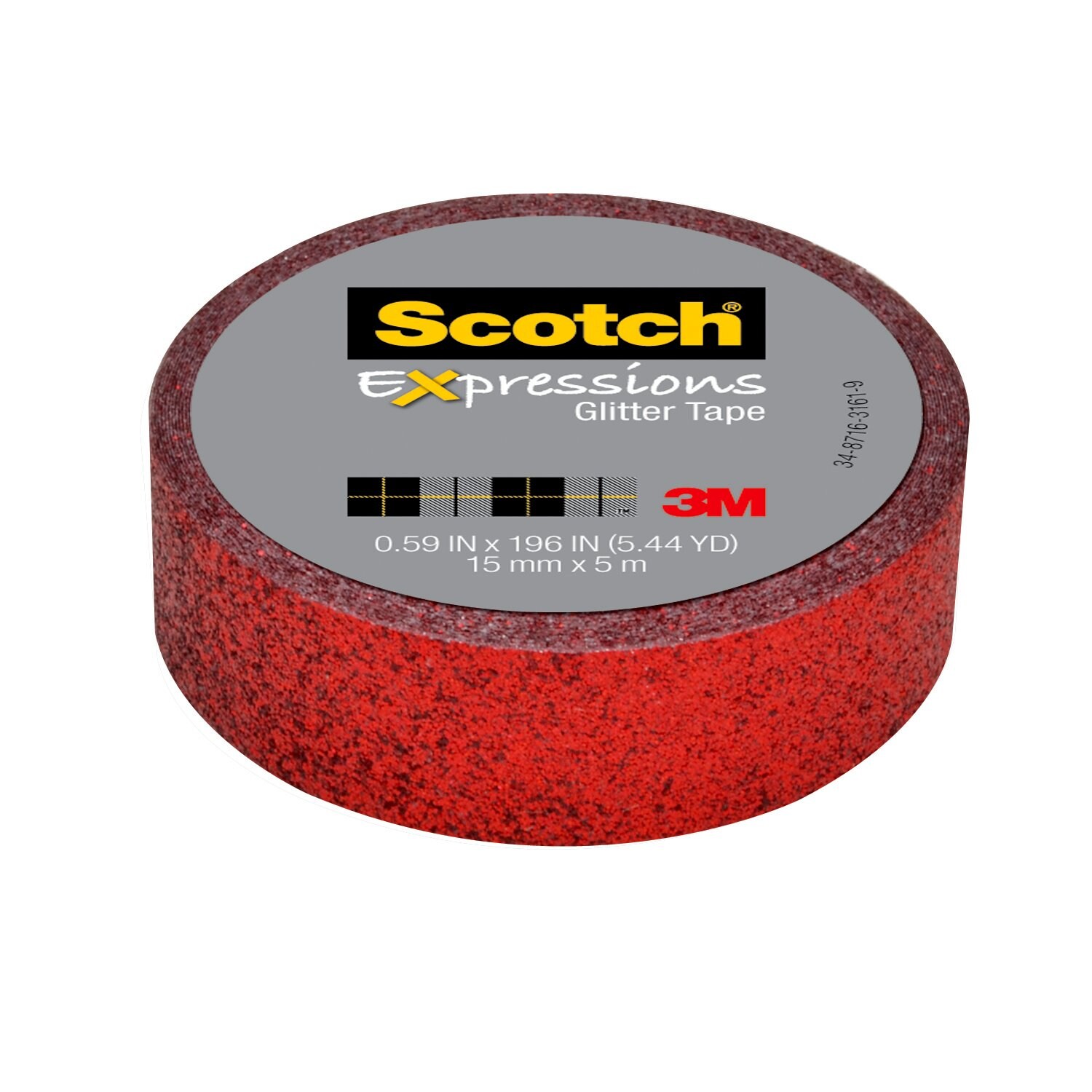 7100141793 - Scotch Expressions Glitter Tape C514-RED, .59 in x 196 in (15 mm x 5 m)
Red Glitter