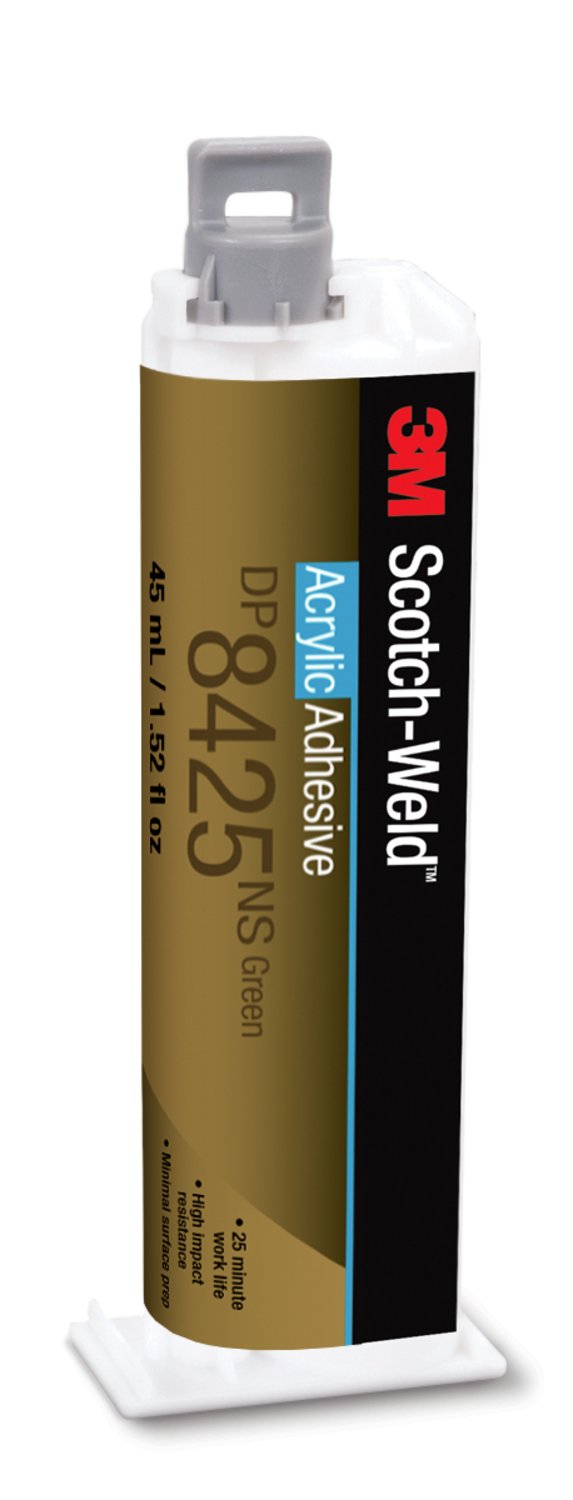 7100078165 - 3M Scotch-Weld Acrylic Adhesive DP8425NS, Green, 45 mL Duo-Pak, 12/Case