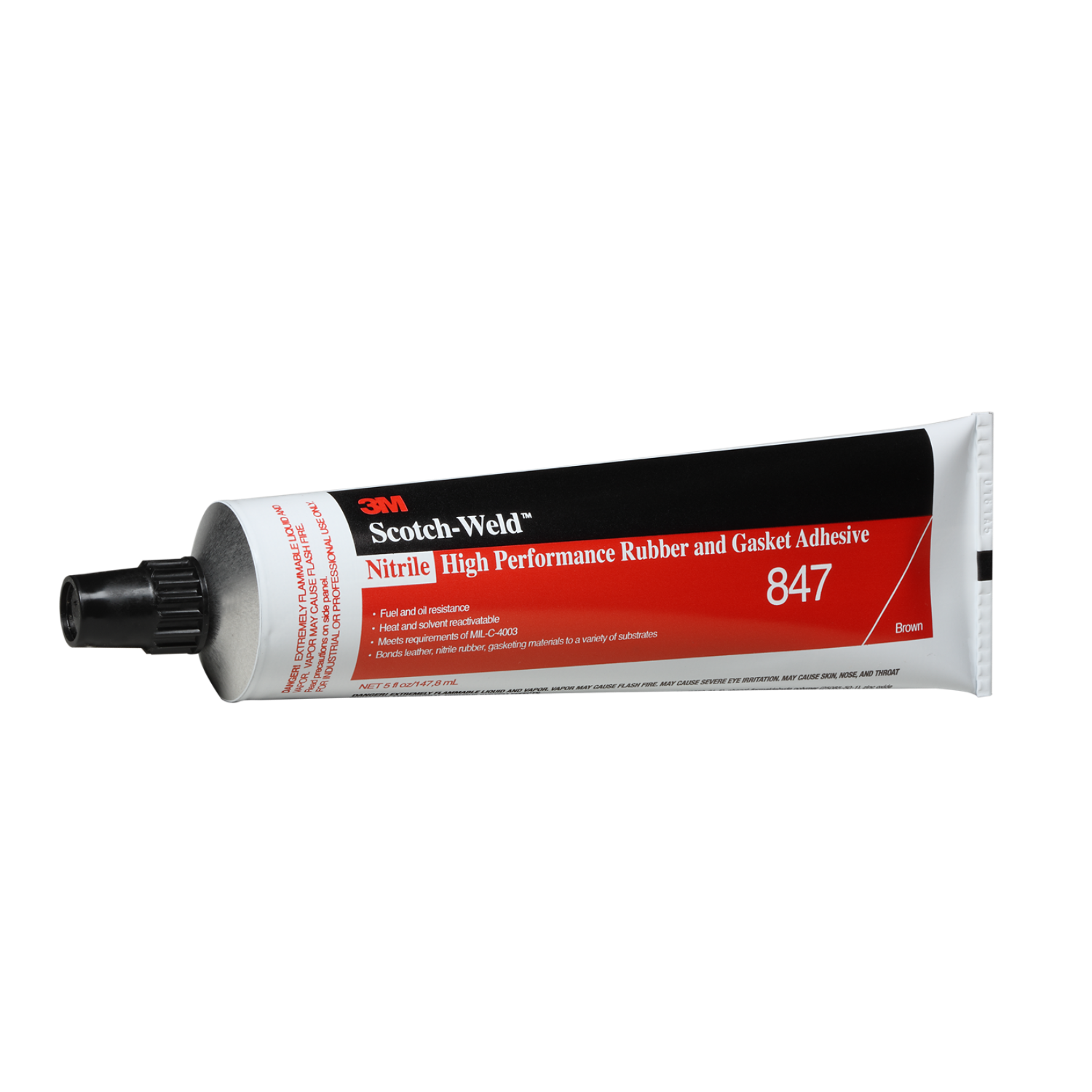 7000121193 - 3M Nitrile High Performance Rubber and Gasket Adhesive 847, Brown, 5 Oz Tube, 1 Each/Case, Sample
