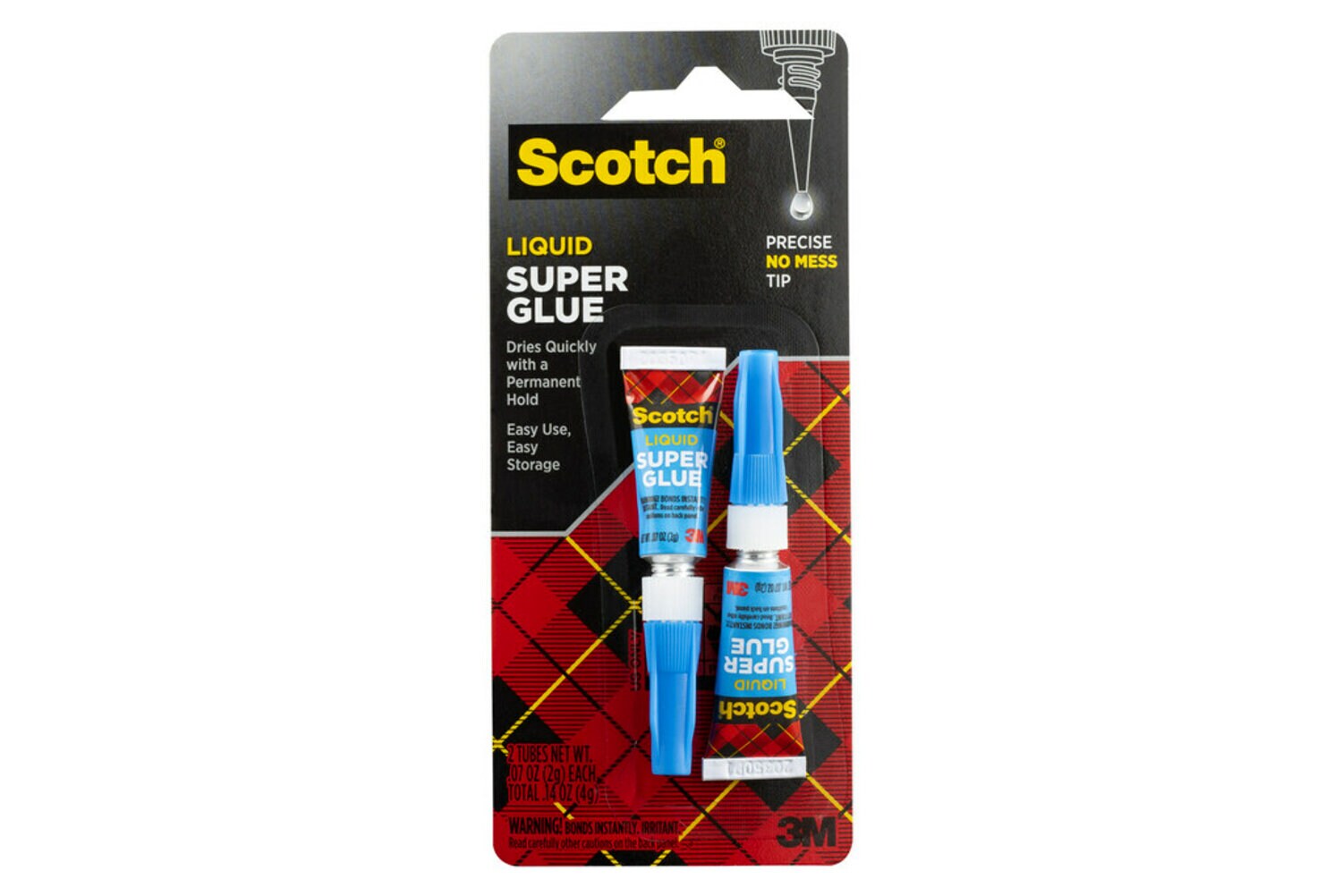 7000047659 - Scotch Super Glue Liquid AD117, .07 oz, 2-Pack