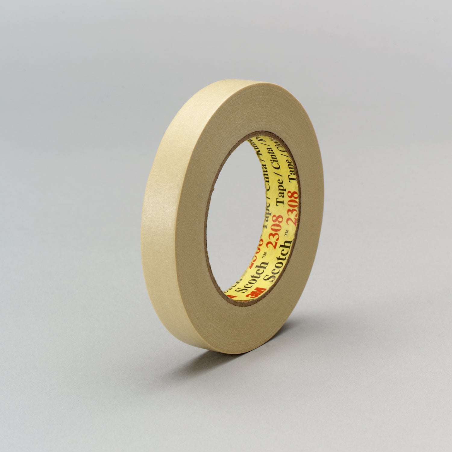 7000124180 - 3M Masking Tape 2308, Tan, 96 mm x 55 m, 5.3 mil, 8 Roll/Case