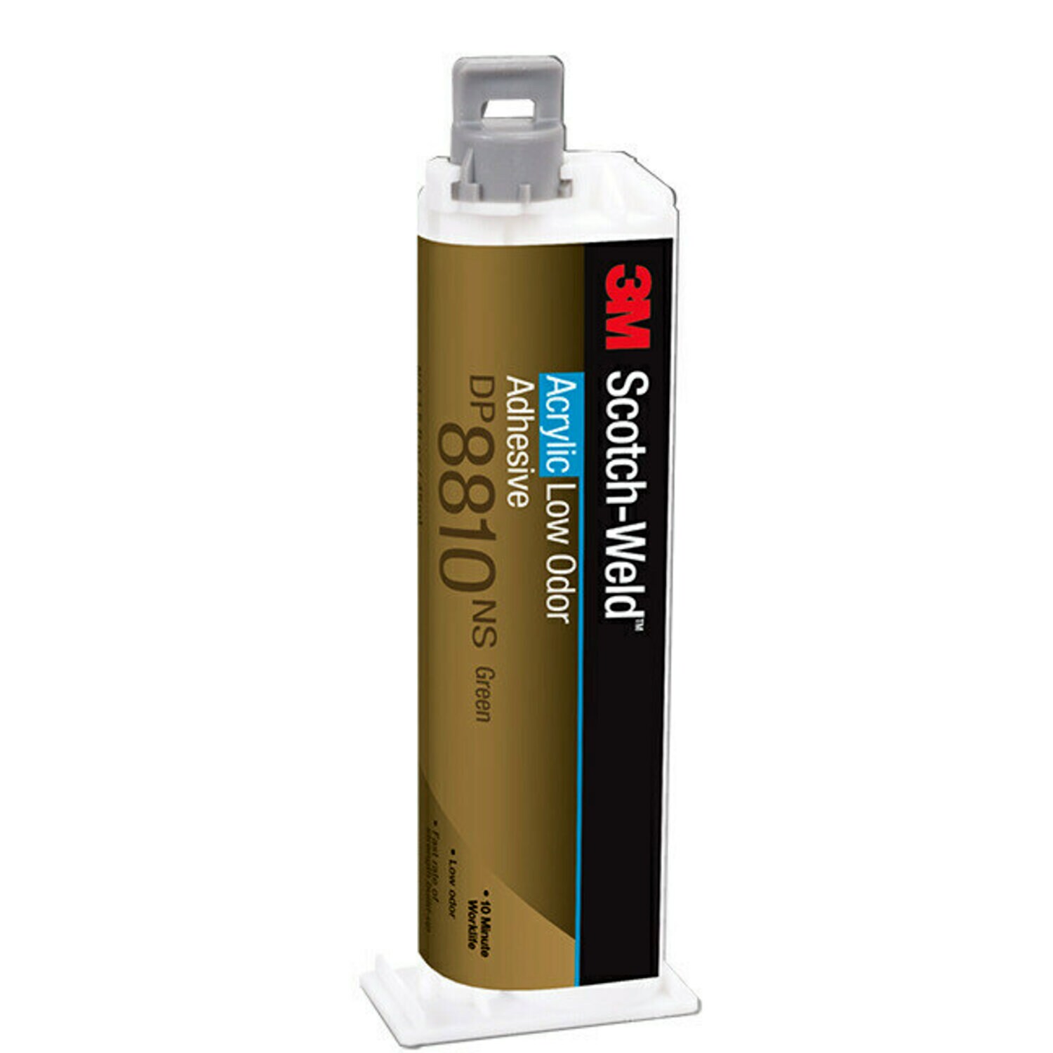 7100097574 - 3M Scotch-Weld Low Odor Acrylic Adhesive DP8810NS, Green, 45 mL Duo-Pak, 12/Case