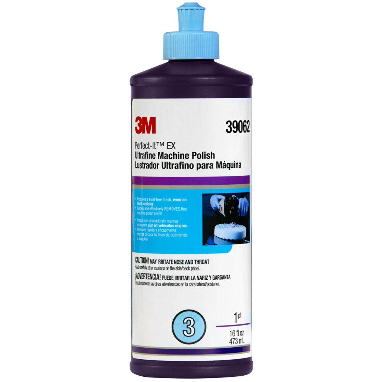 7100153717 - 3M Perfect-It EX Ultrafine Machine Polish, 39062, 1 pt (16 fl oz / 473 mL), 6 per case