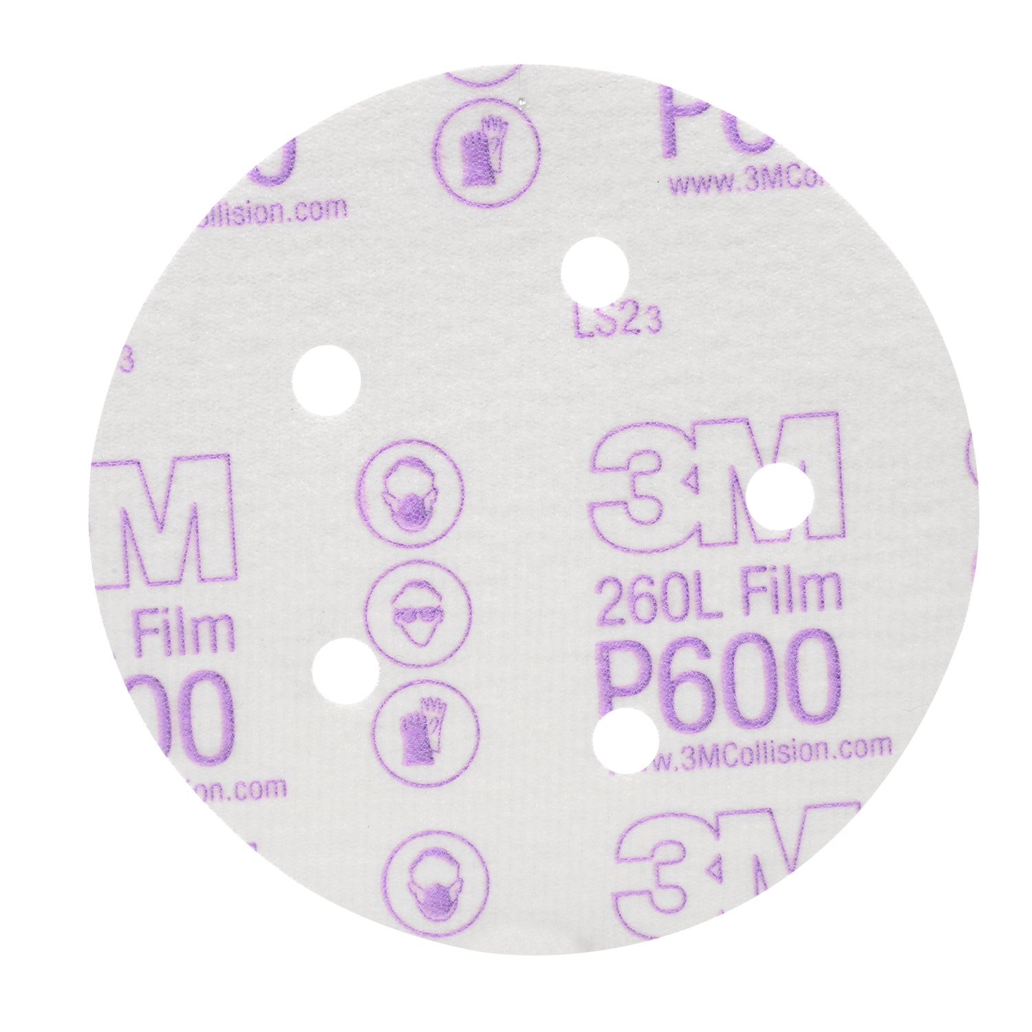 7000045652 - 3M Hookit Finishing Film Abrasive Disc 260L, 01055, 5 in, Dust Free, P600, 100 discs per pack, 4 pack per case