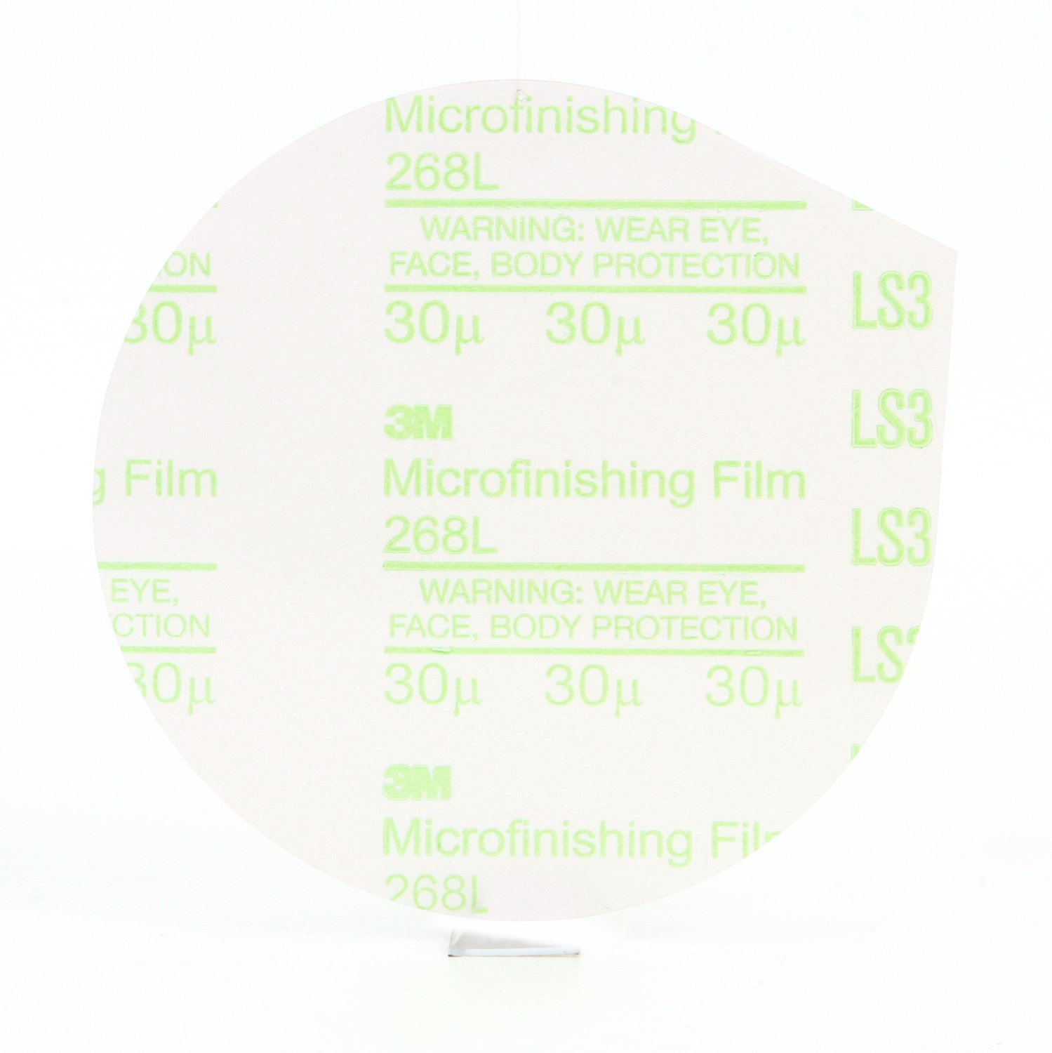 7000118196 - 3M Microfinishing PSA Film Disc 268L, 30 Mic 3MIL, Type D, 5 in x NH, Die 500X, 25/Bag, 500 ea/Case