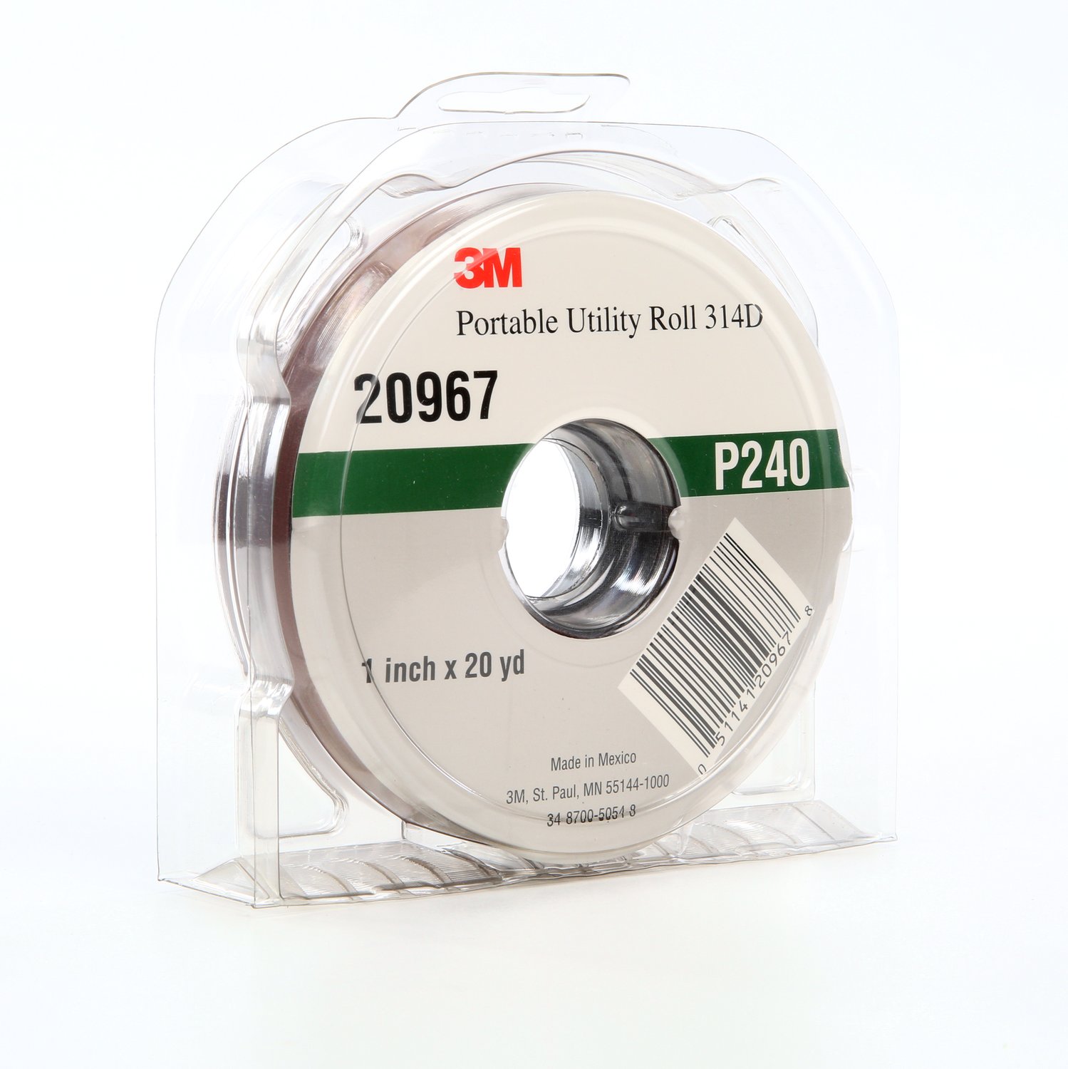 7010290604 - 3M Portable Utility Cloth Roll 314D, P240 J-weight, 1 in x 20 yd, 5 ea/Case