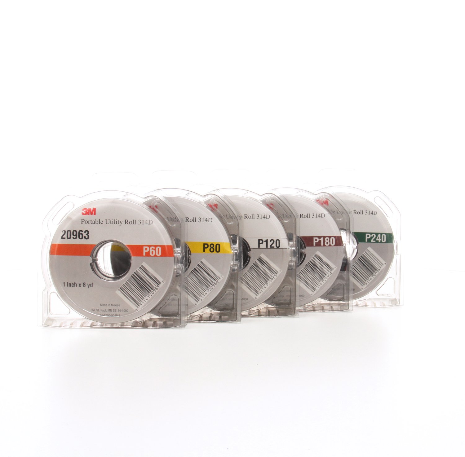 7000118641 - 3M Portable Utility Cloth Roll Kit 314D, P60X, P80J, P120J, P180J, P240J, 1 in, 1 ea/Case