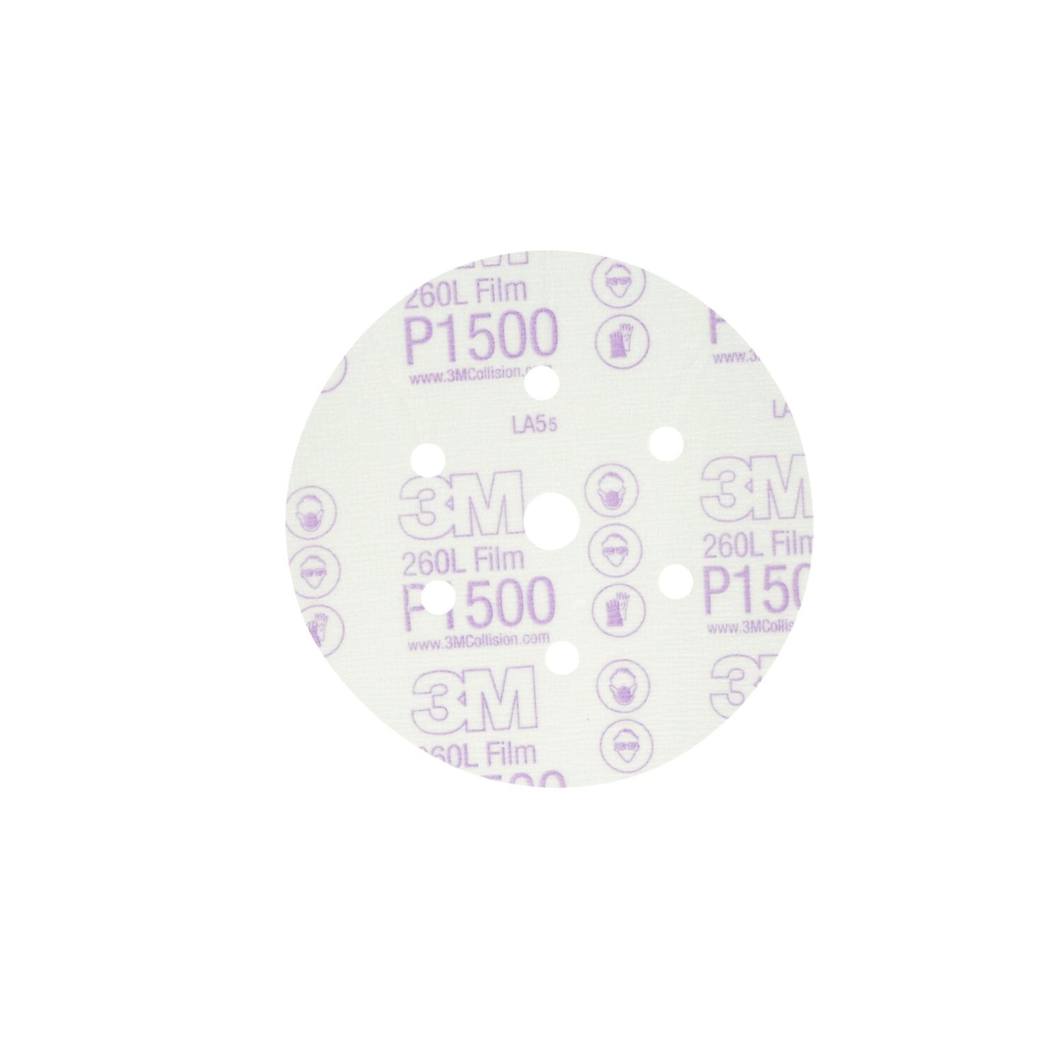 7010290267 - 3M Hookit Red Finishing Film Abrasive Disc 260L, 01133, 6 in, Dust Free, P1500, 25 discs per carton, 4 cartons per case