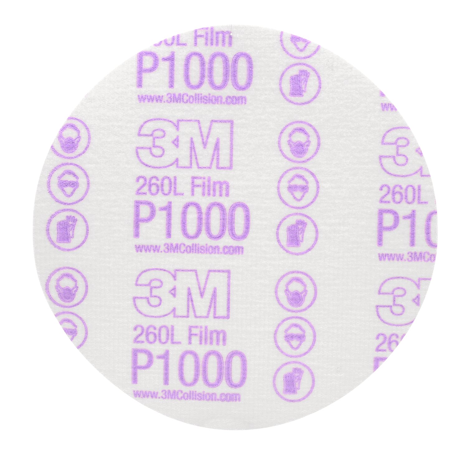 7000000568 - 3M Hookit Finishing Film Abrasive Disc 260L, 00969, 6 in, P1000, 100 discs per carton, 4 cartons per case