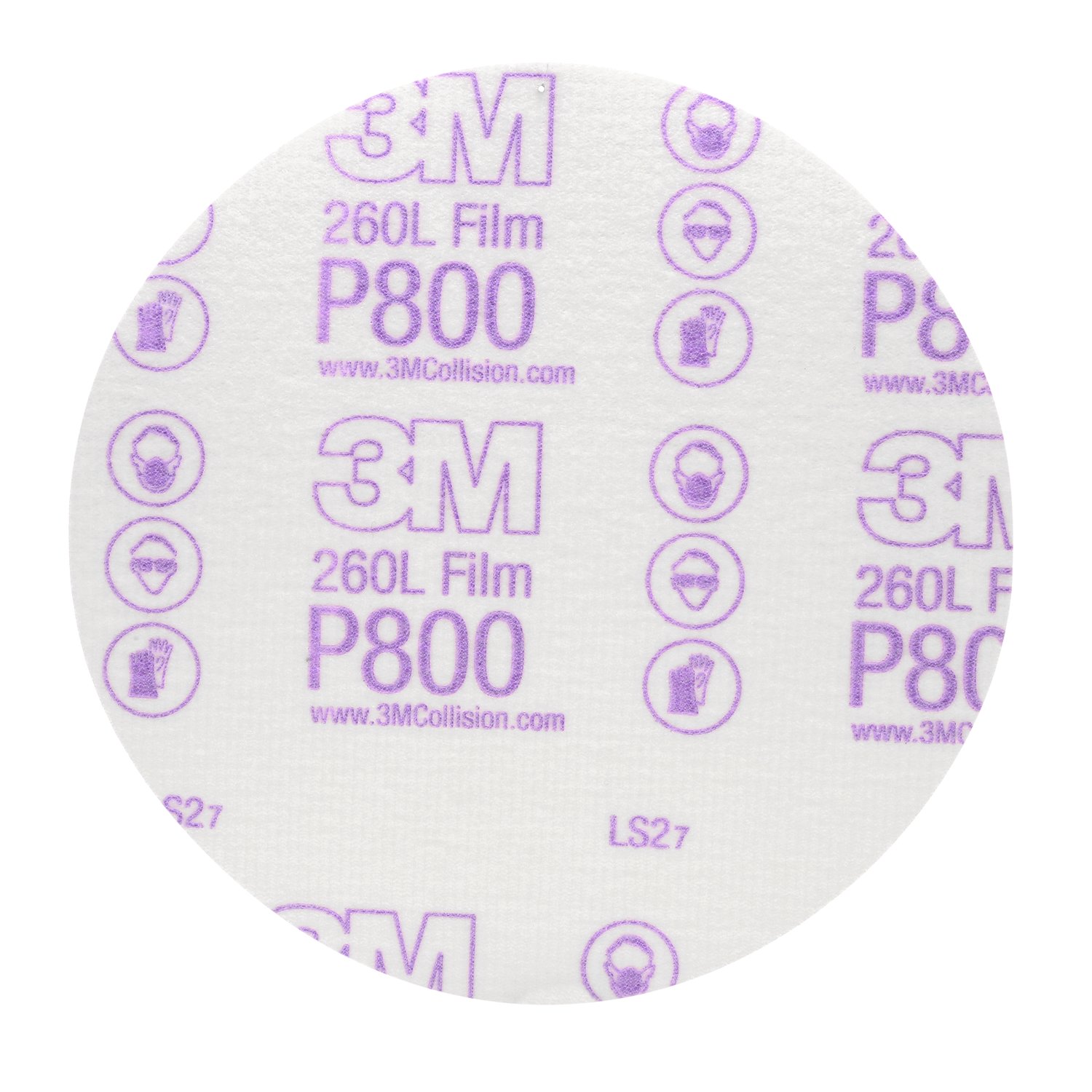 7000000569 - 3M Hookit Finishing Film Abrasive Disc 260L, 00970, 6 in, P800, 100 discs per carton, 4 cartons per case