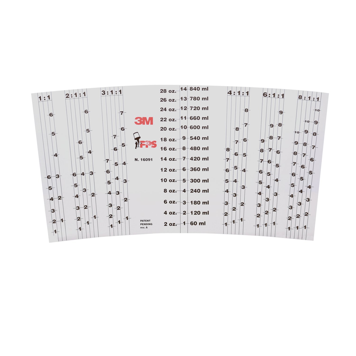 7000028411 - 3M PPS Mix Ratio Inserts, 16091, Large (28 fl oz), 10 per pack, 10 packs per case