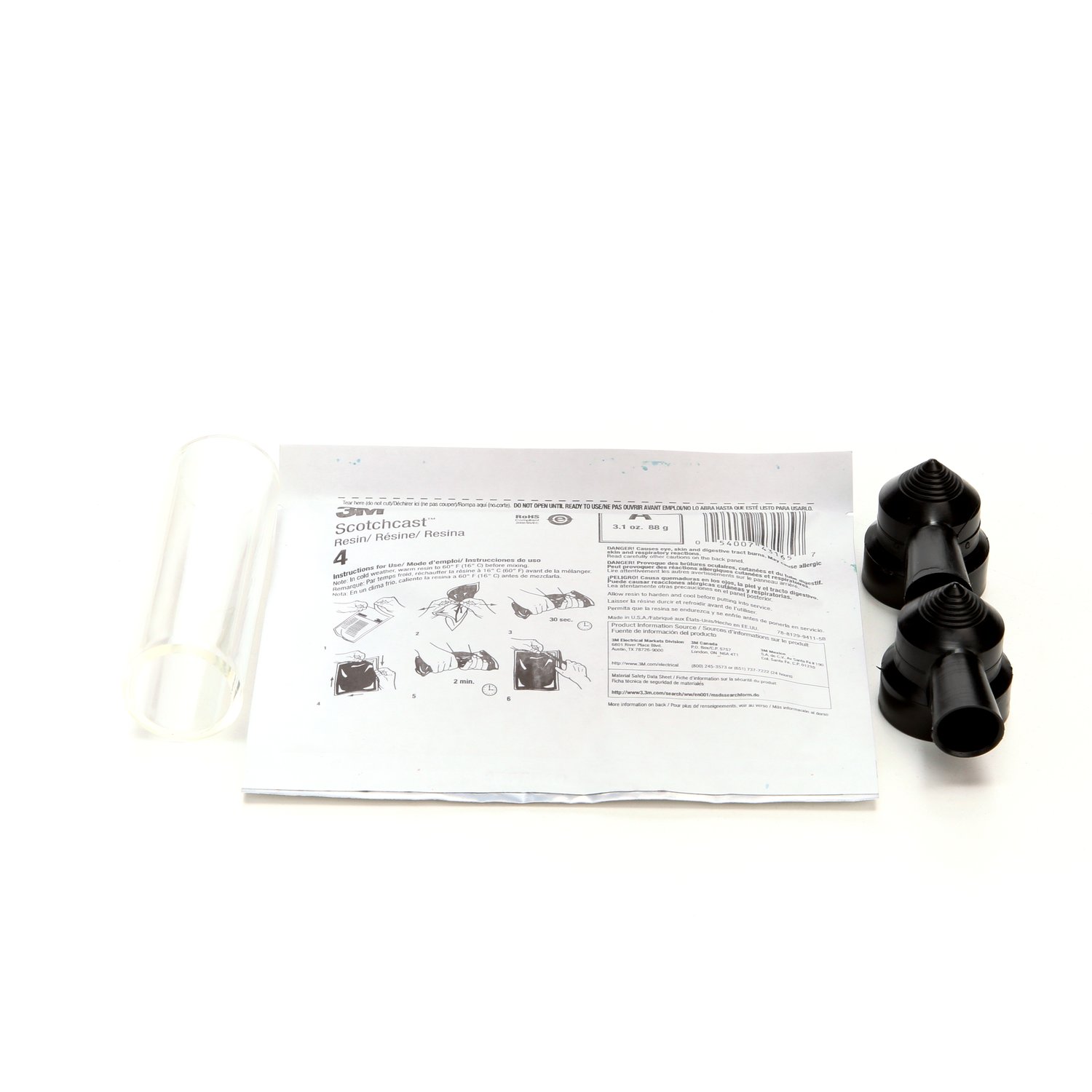 7100123072 - 3M Scotchcast Inline Resin Power Cable Splice kit 82-AN, 10-2 AWG, 1 per box, 10/Case