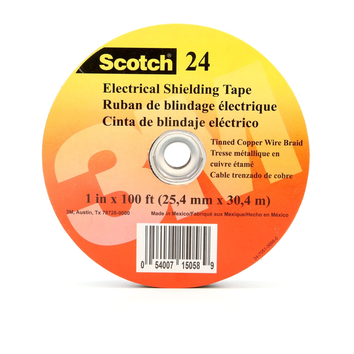 7100005805 - Scotch Electrical Shielding Tape 24, 1 in x 100 ft (25 mm x 30,5 m), 10 /Case