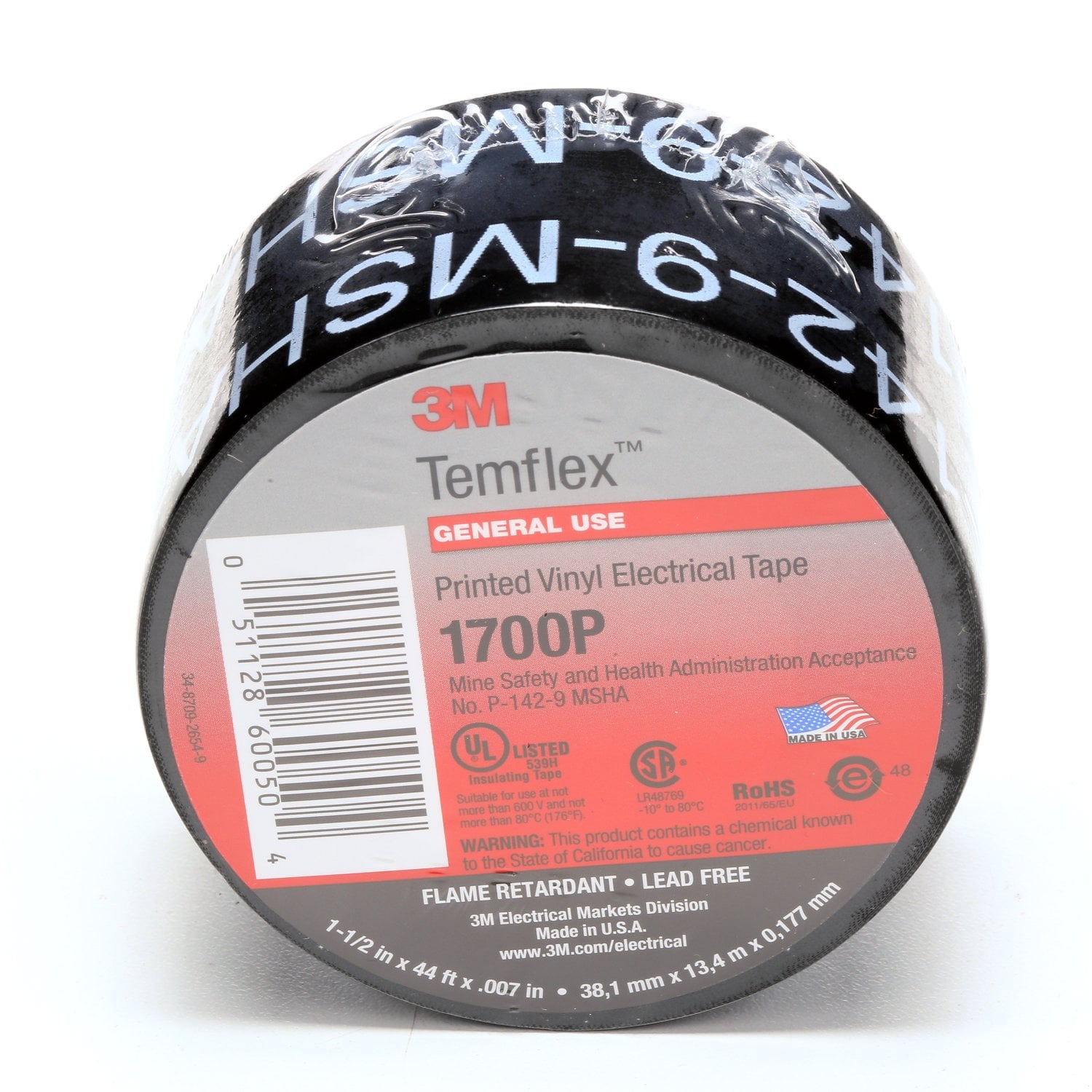 7100133919 - 3M Temflex Vinyl Electrical Tape 1700P, Configurable