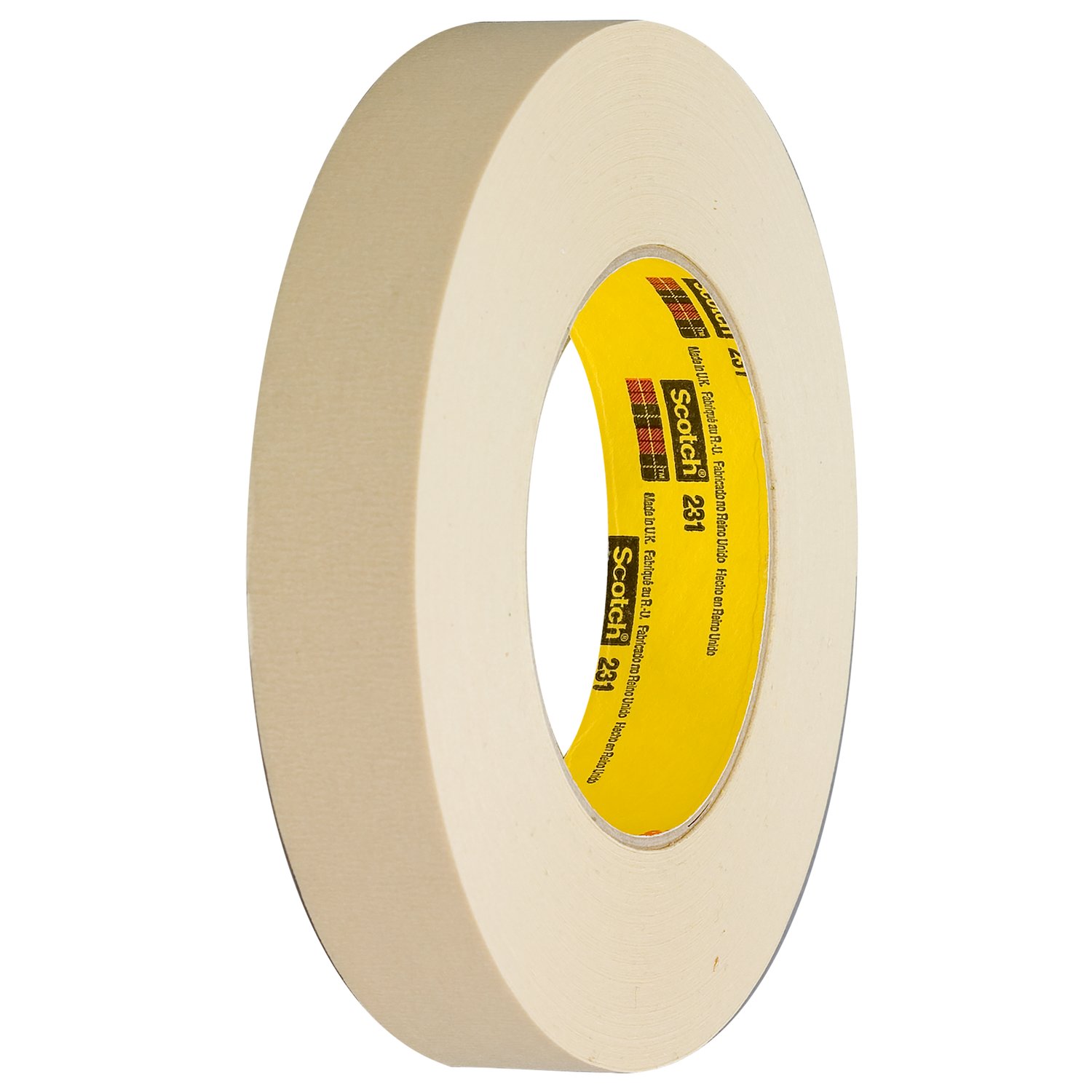 7010312118 - 3M Paint Masking Tape 231/231A, Tan, 1.5 in x 60 yd, 32 Rolls/Case