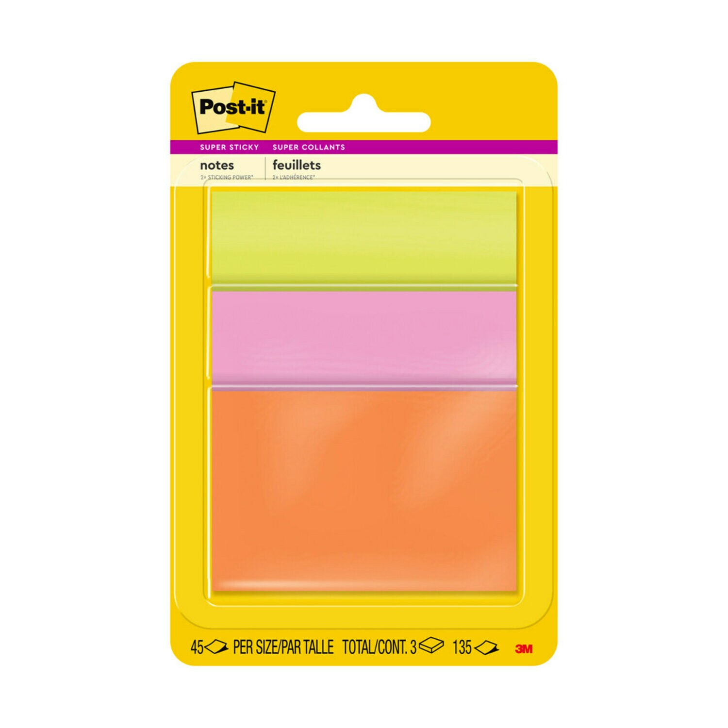 7100242056 - Post-it Super Sticky Notes 3432-SSAU, 3 in x 3 in (76 mm x 76 mm), Energy Boost