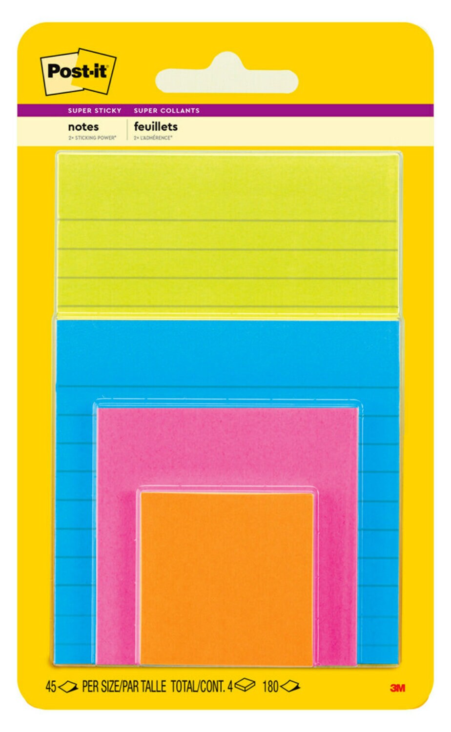 7100242064 - Post-it Super Sticky Notes 4622-SSAU, Multi Sizes, Energy Boost