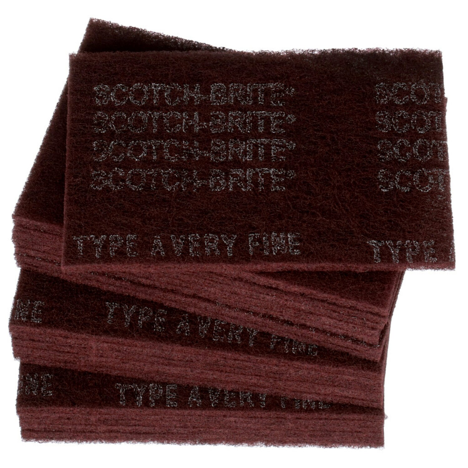 7000000728 - Scotch-Brite Hand Pad 7447, HP-HP, A/O Very Fine, Maroon, 6 in x 9 in, 20/Carton, 60 ea/Case