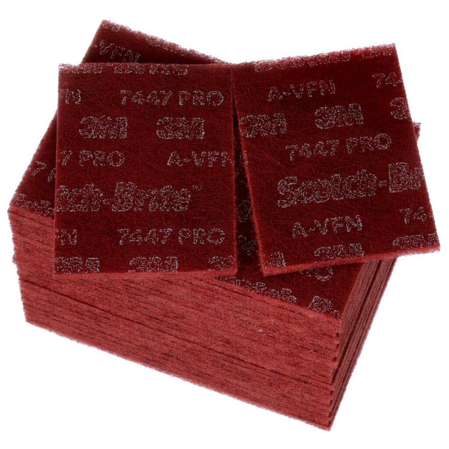 7100023339 - Scotch-Brite Hand Pad 7447 Pro, PO-HP, A/O Very Fine, Maroon, 6 in x 9 in, 20/Carton, 60 ea/Case