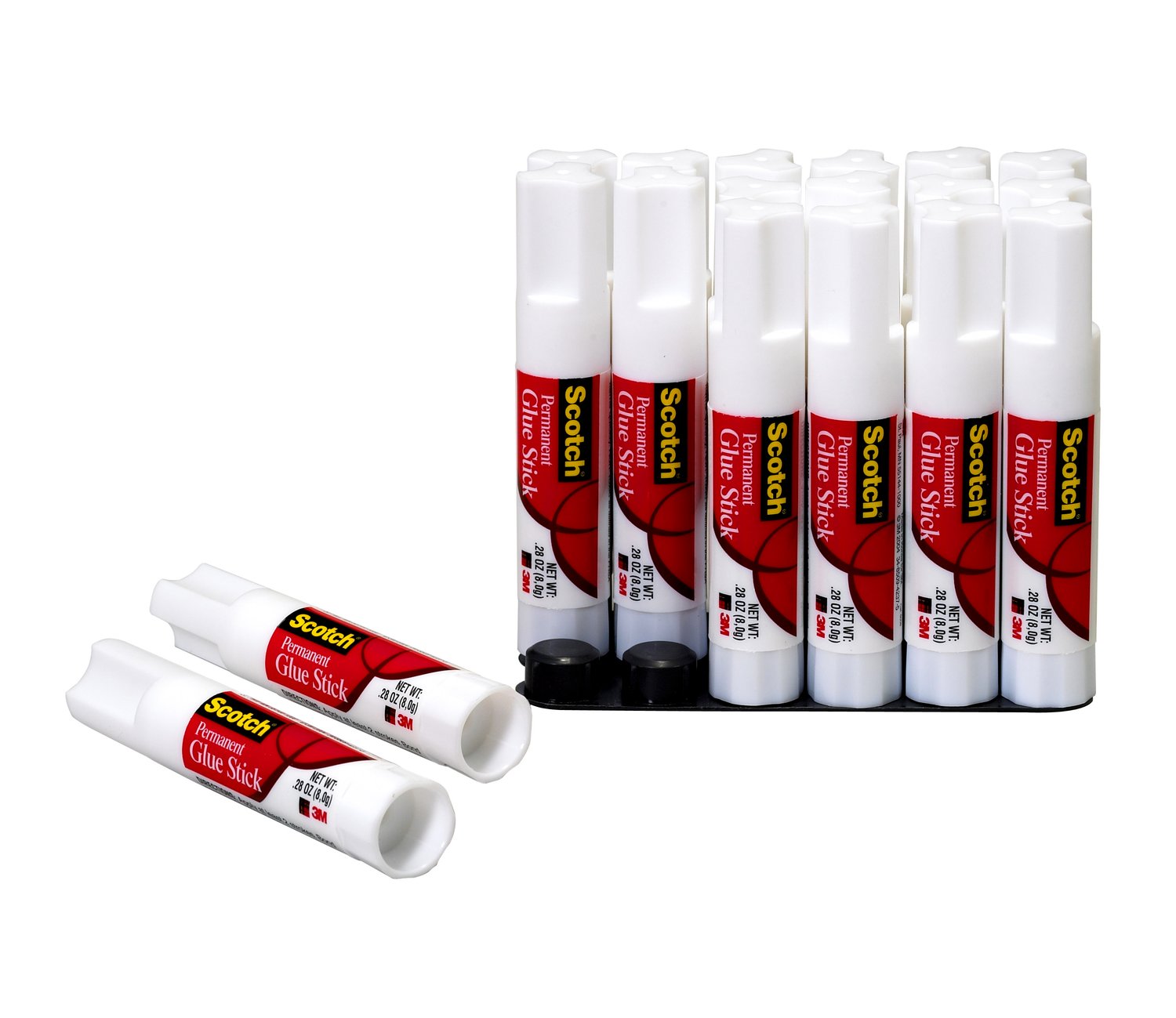 7010332682 - Scotch Glue Stick 6008-18, .28 oz, 18-Pack