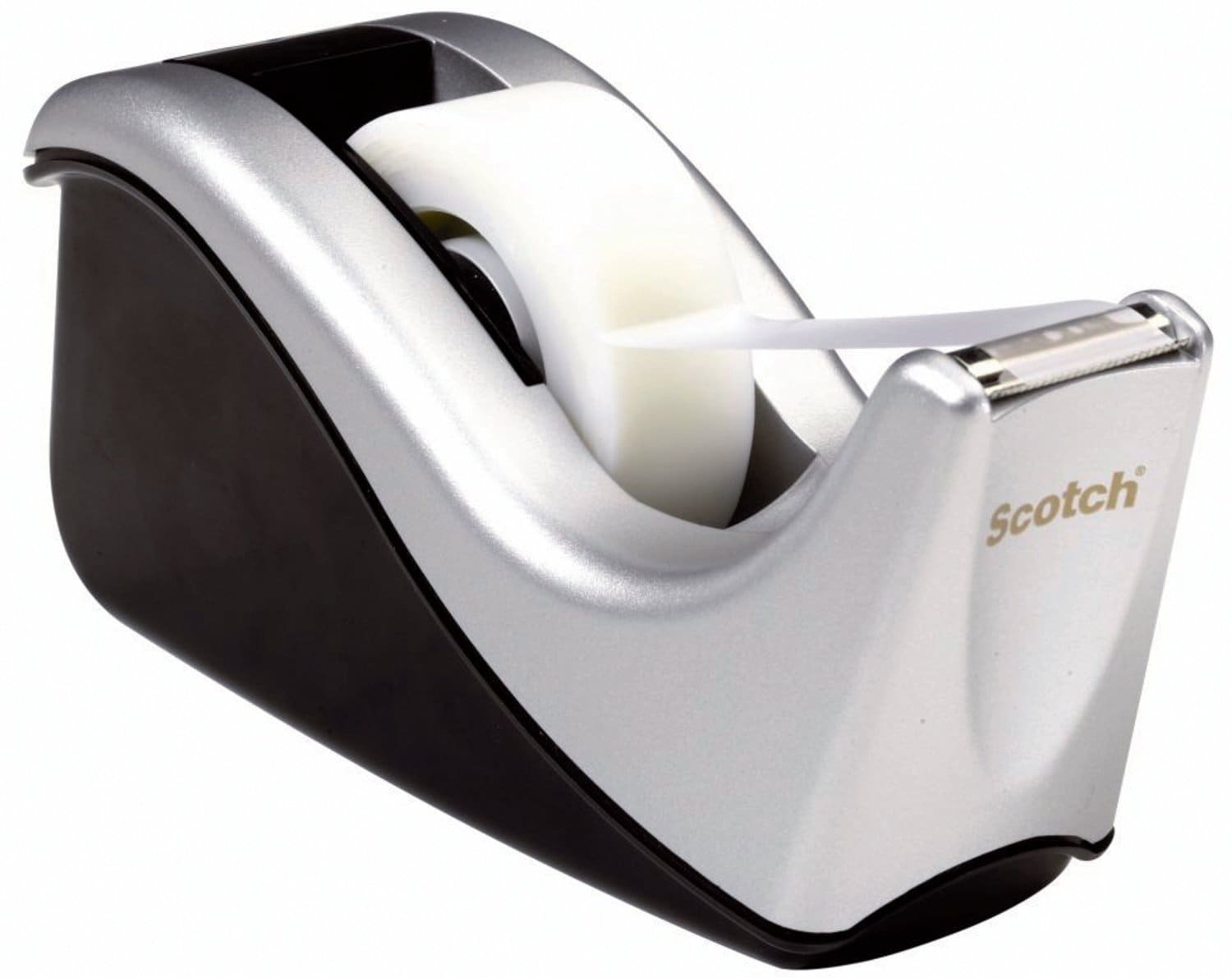 7100110714 - Scotch Desktop Tape Dispenser, C60-ST, Silver/Black, 12 Each/Case