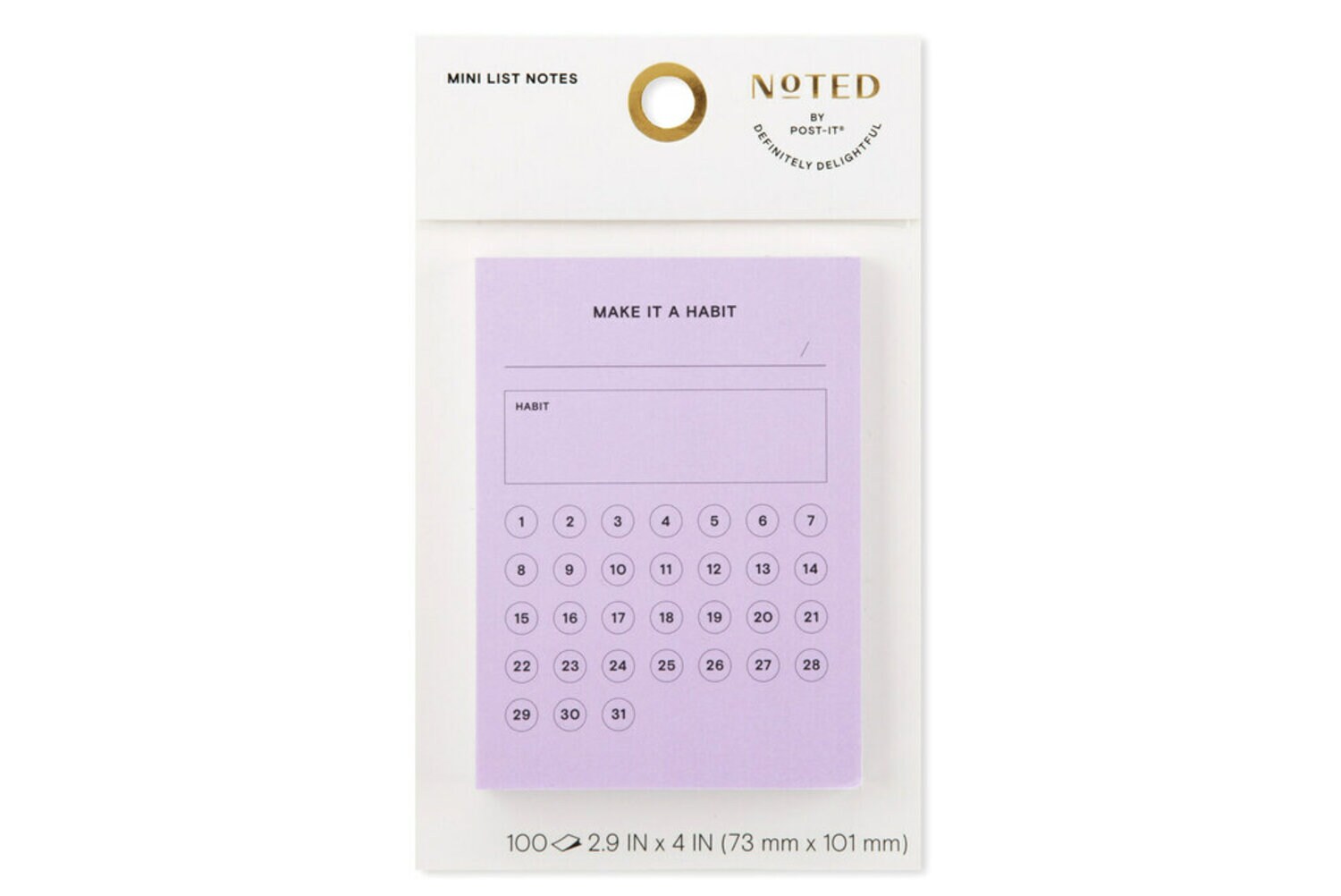 7100256415 - Post-it Printed Notes NTD-34-LIL, 4 in x 2.9 in (101 mm x 73 mm)
