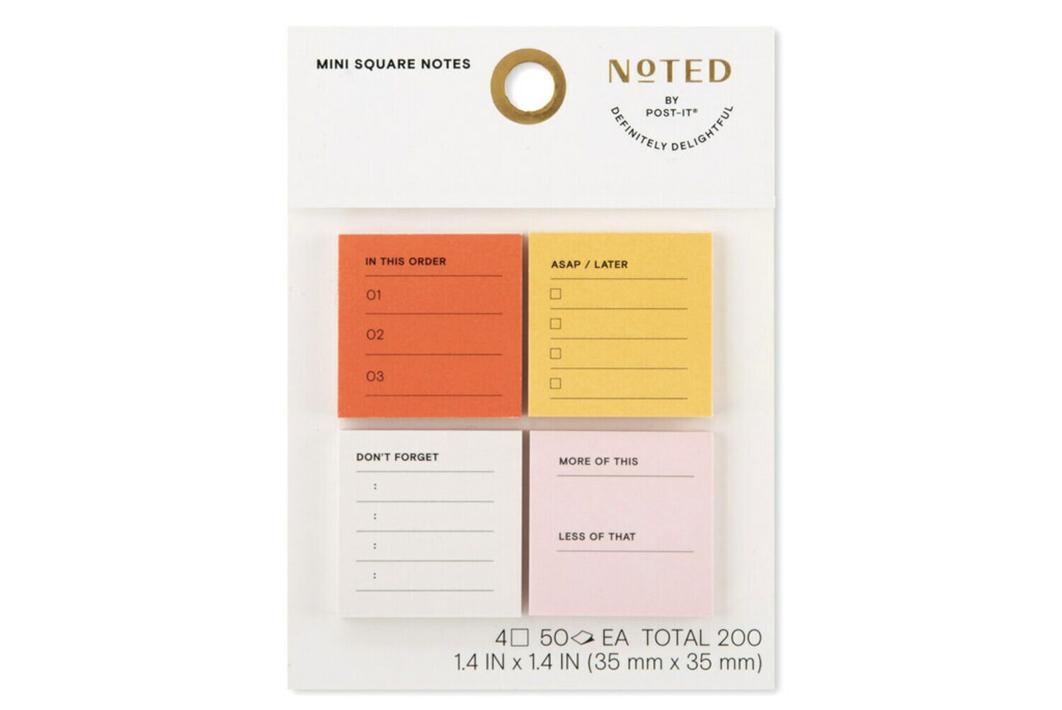 7100257947 - Post-it Printed Notes NTD-MINI-TD , 1.4 in x 1.4 in (35 mm x 35 mm)