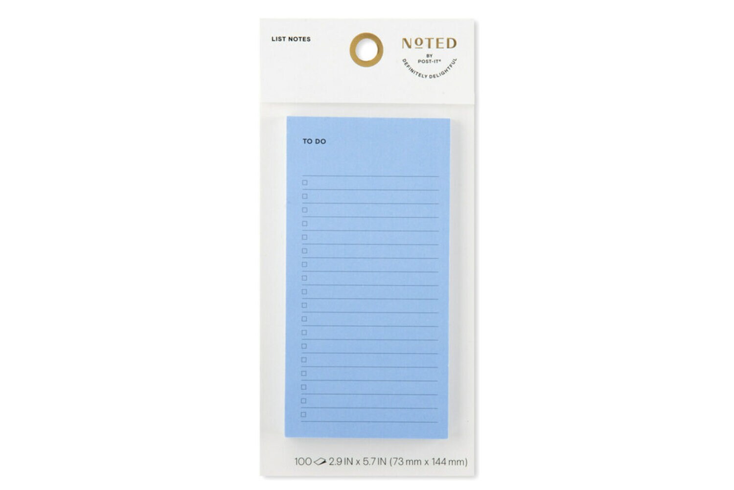 7100256536 - Post-it Printed Notes NTD-36-BLU3, 2.9 in x 5.7 in (73 mm x 144 mm), 100% PEFC, SGSCH-PEFC-COC-110078