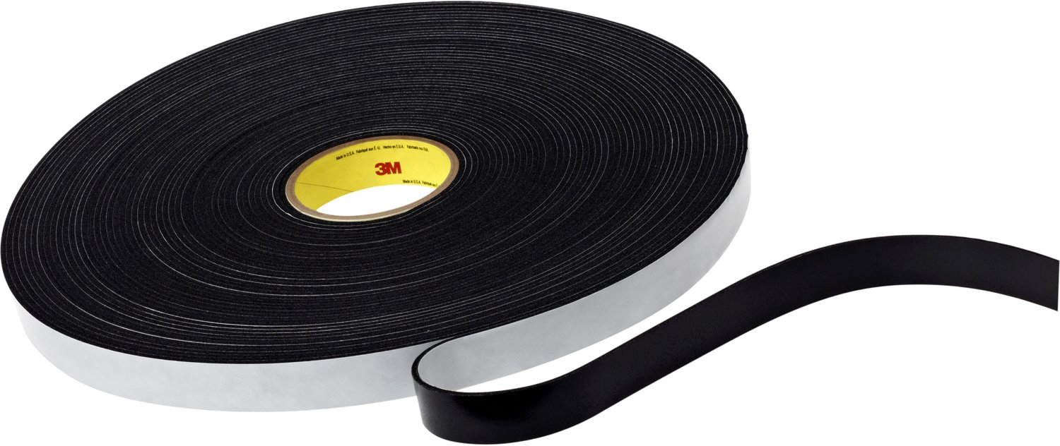 7100012321 - 3M Vinyl Foam Tape 4508, Black, 125 mil, Roll, Config