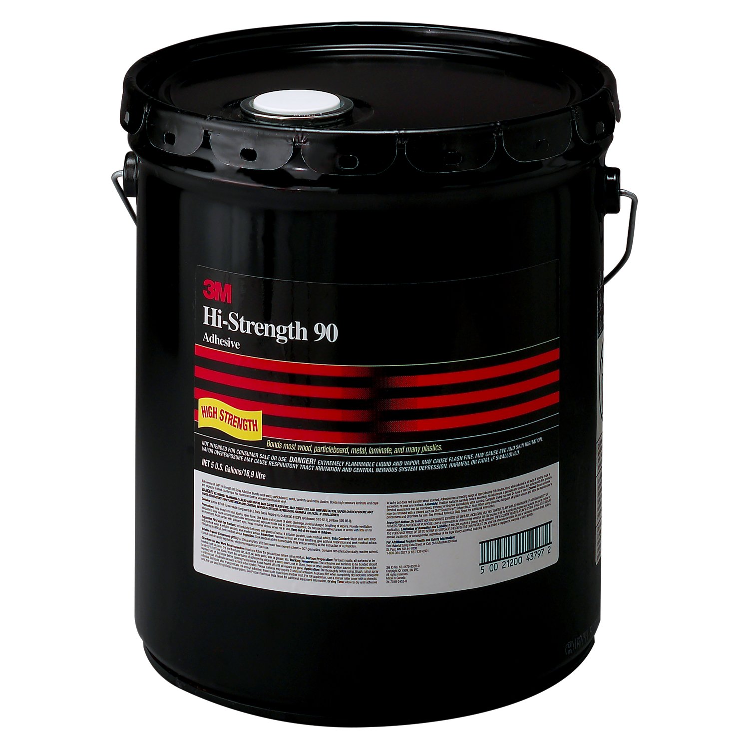 7100004706 - 3M Hi-Strength 90 Spray Adhesive, Clear, 5 Gallon Drum (Pail)