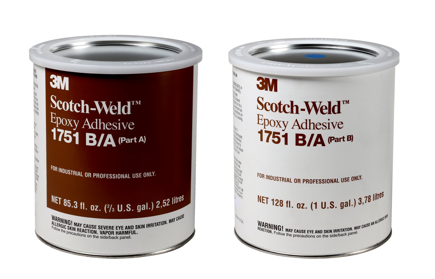 7000046339 - 3M Scotch-Weld Epoxy Adhesive 1751, Gray, Part B/A, 1 Gallon, 2 Kit/Case