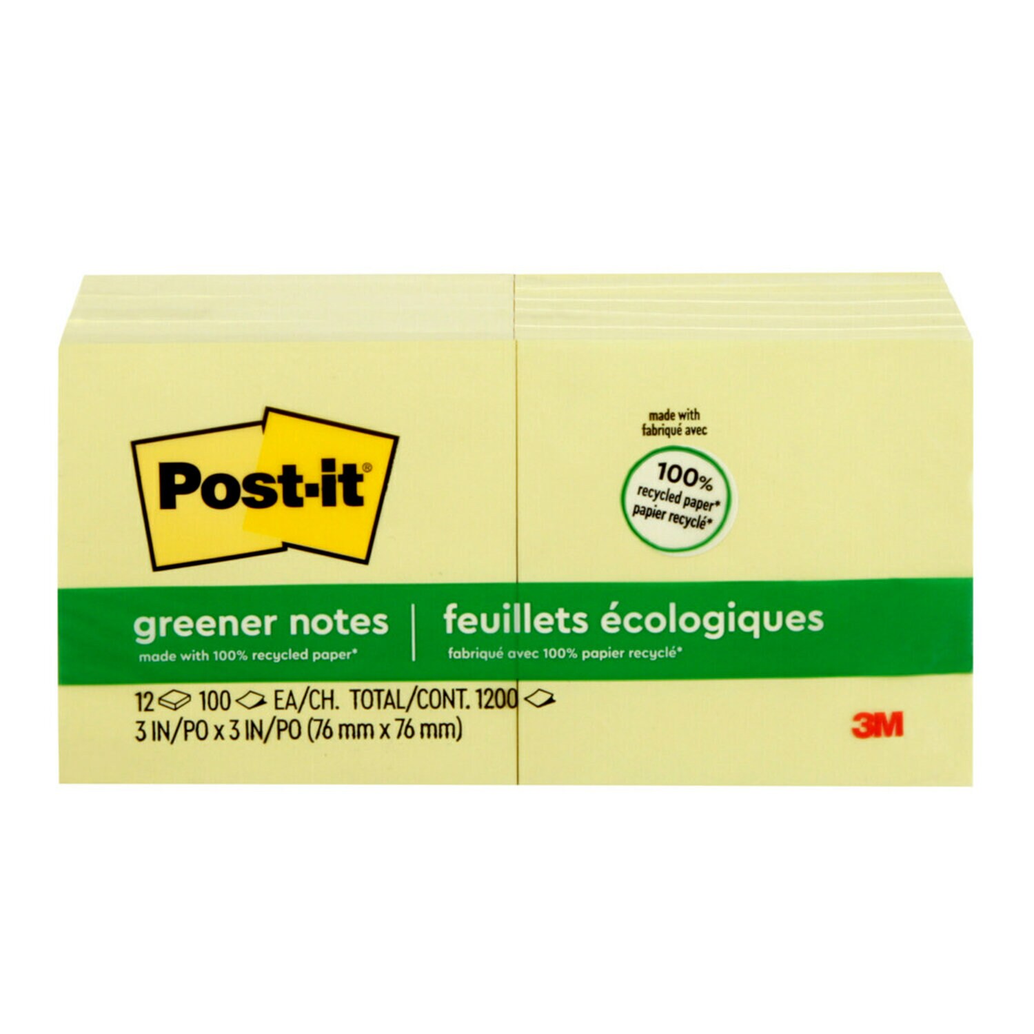 7100243747 - Post-it Notes 654-RP, 3 in x 3 in, 100% PEFC, SGSCH-PEFC-COC-110078