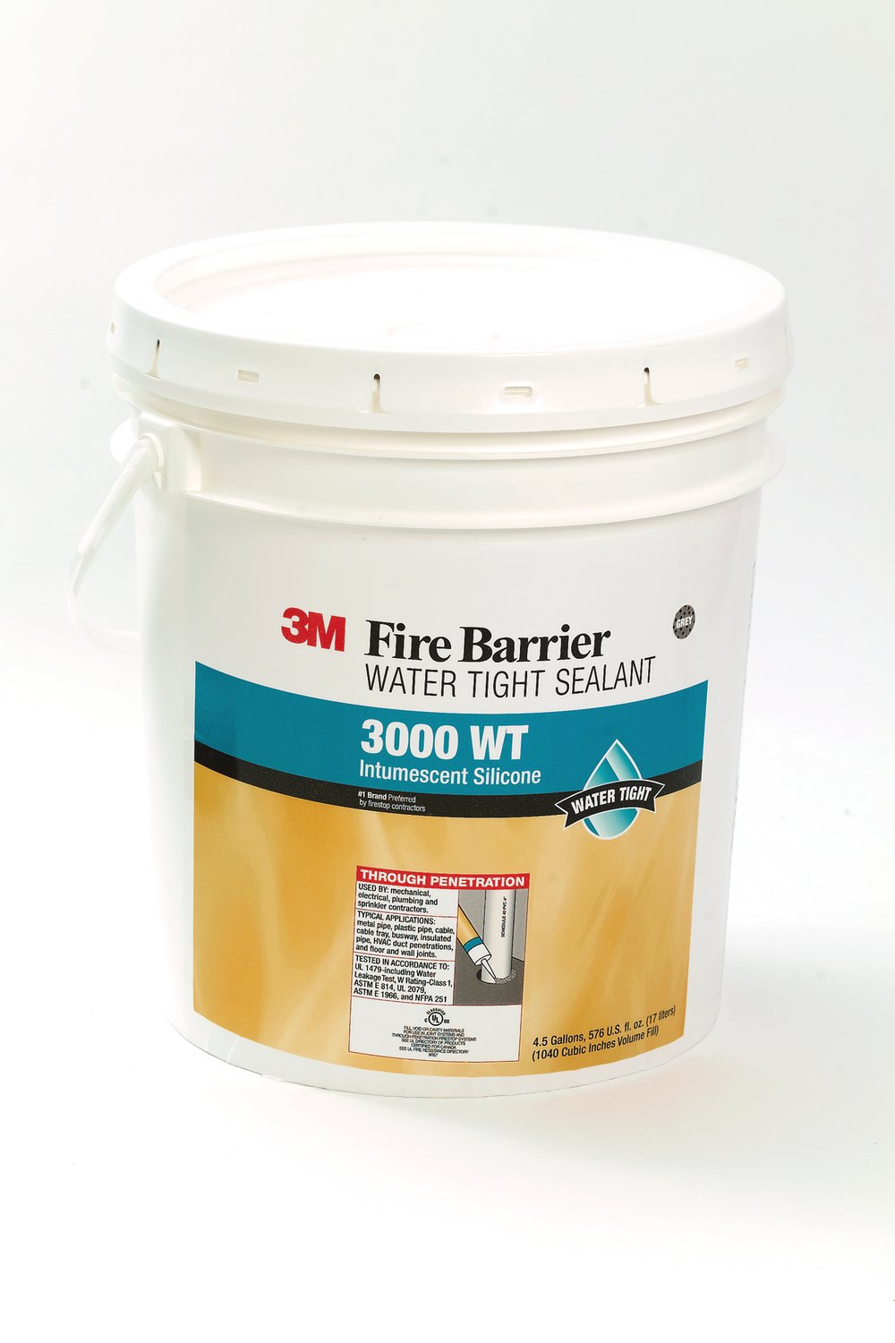 7100006306 - 3M Fire Barrier Water Tight Sealant 3000WT, Gray, 4.5 Gallon (Pail), 1
Bottle/Case