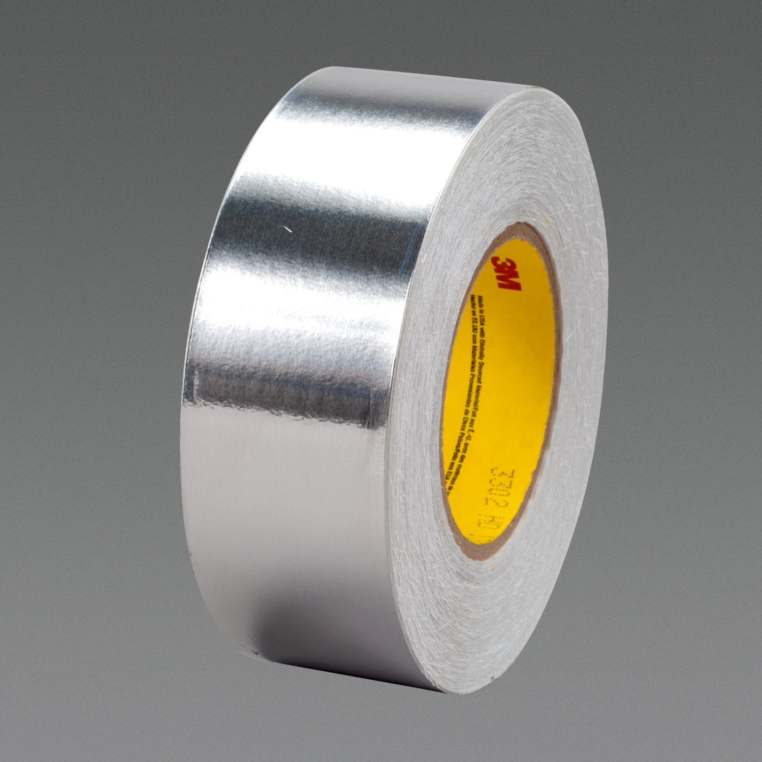 3M 425 Aluminum Foil Tape LT80 Silver, 2 in x 60 yd 4.6 mil, 24 Rolls per Case Bulk
