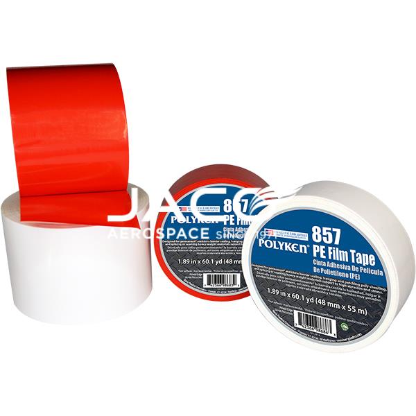  - Polyken 857 Permanent 7 mil PE Film Tape - Permanent PE Film Tape for high stress abatement, vapor barrier, and underlayment applications.