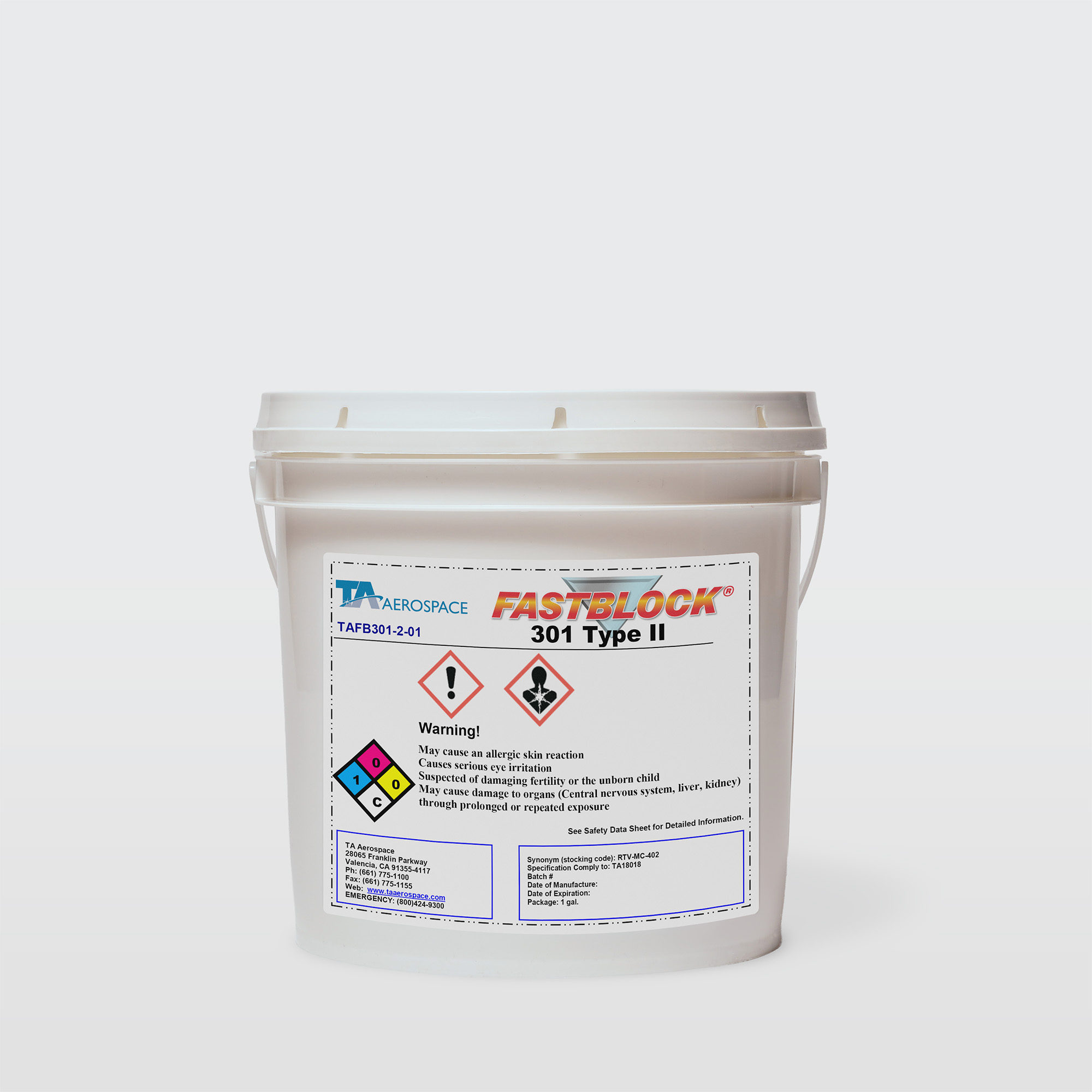  - FASTBLOCK-301 TYPE II Aircraft Thermal Insulation - 6OZ