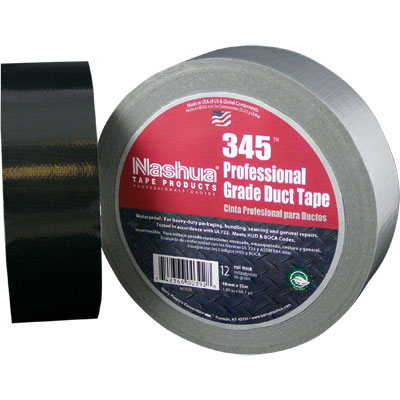  - Nashua 345 Professional Grade Duct Tape - 12 mil - Black 48mm x 55m