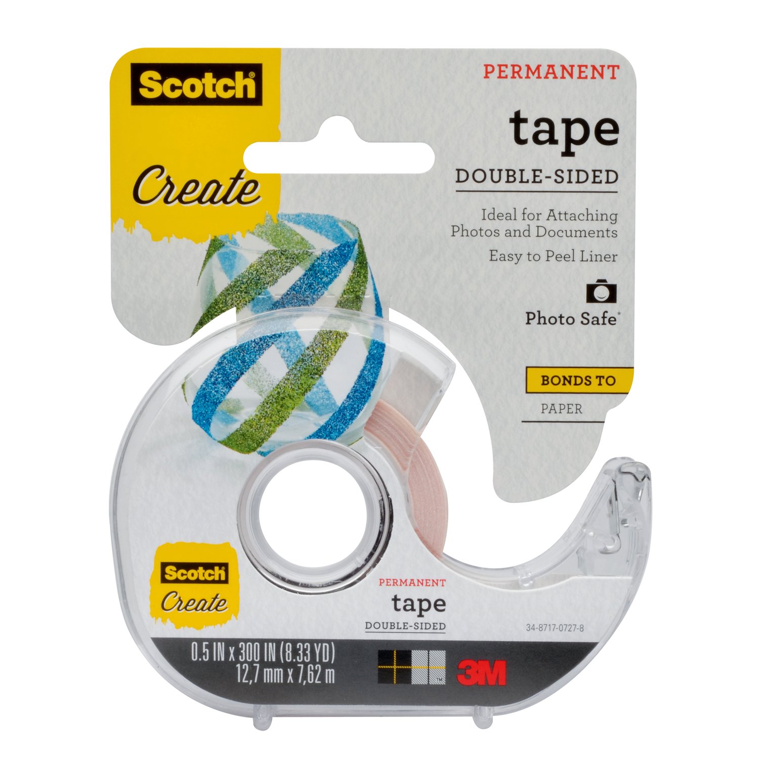 7010372696 - Scotch Tape Double Sided 002-CFT, 1/2 in x 300 in
