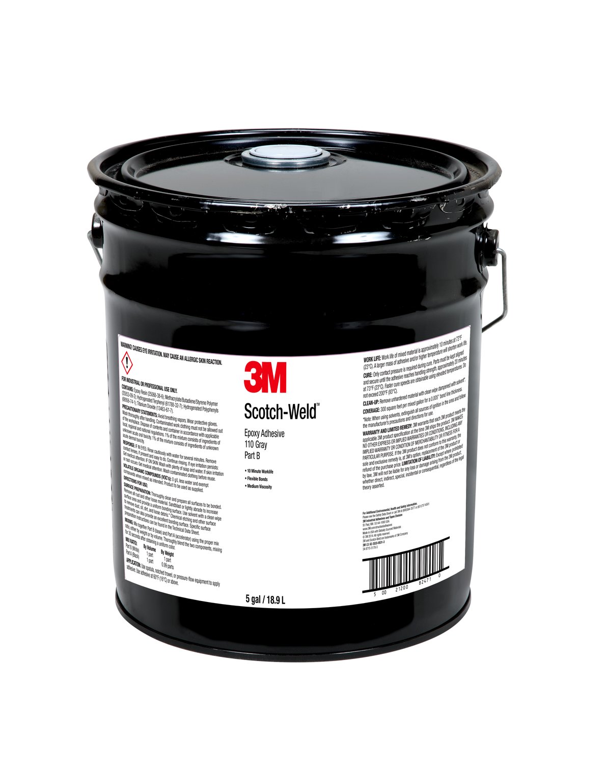 7010299357 - 3M Scotch-Weld Epoxy Adhesive 110, Gray, Part B, 5 Gallon (Pail), Drum