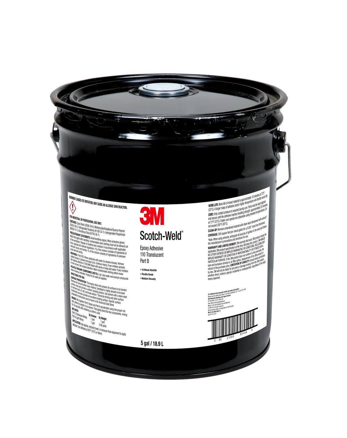 7010366143 - 3M Scotch-Weld Epoxy Adhesive 110, Translucent, Part B, 5 Gallon (Pail), Drum