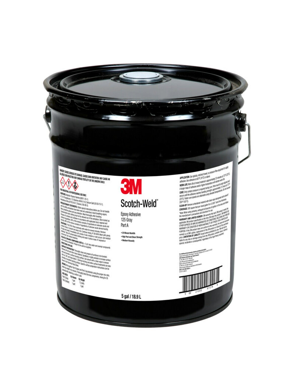 7100084588 - 3M Scotch-Weld Epoxy Adhesive 125, Gray, Part A, 5 Gallon (Pail), Drum