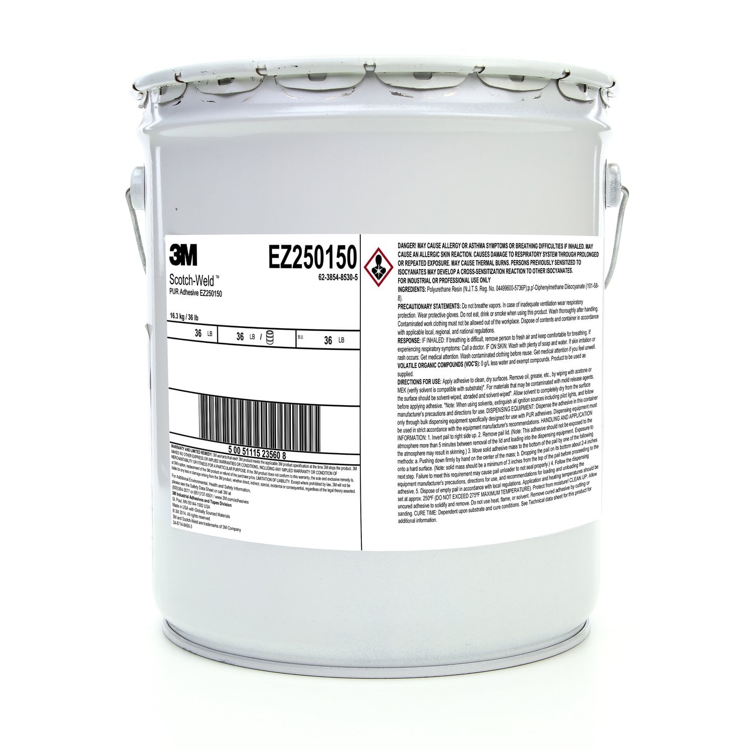 7010367590 - 3M Scotch-Weld PUR Adhesive EZ250150, Off-White, 5 Gallon (36 lb), Drum