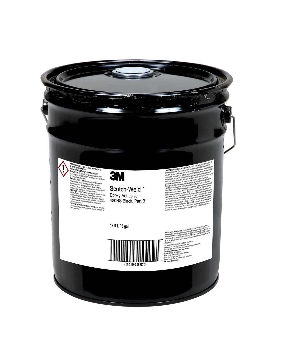 7100160653 - 3M Scotch-Weld Epoxy Adhesive 420NS WS, Black, Part B, 5 Gallon
(Pail), Drum