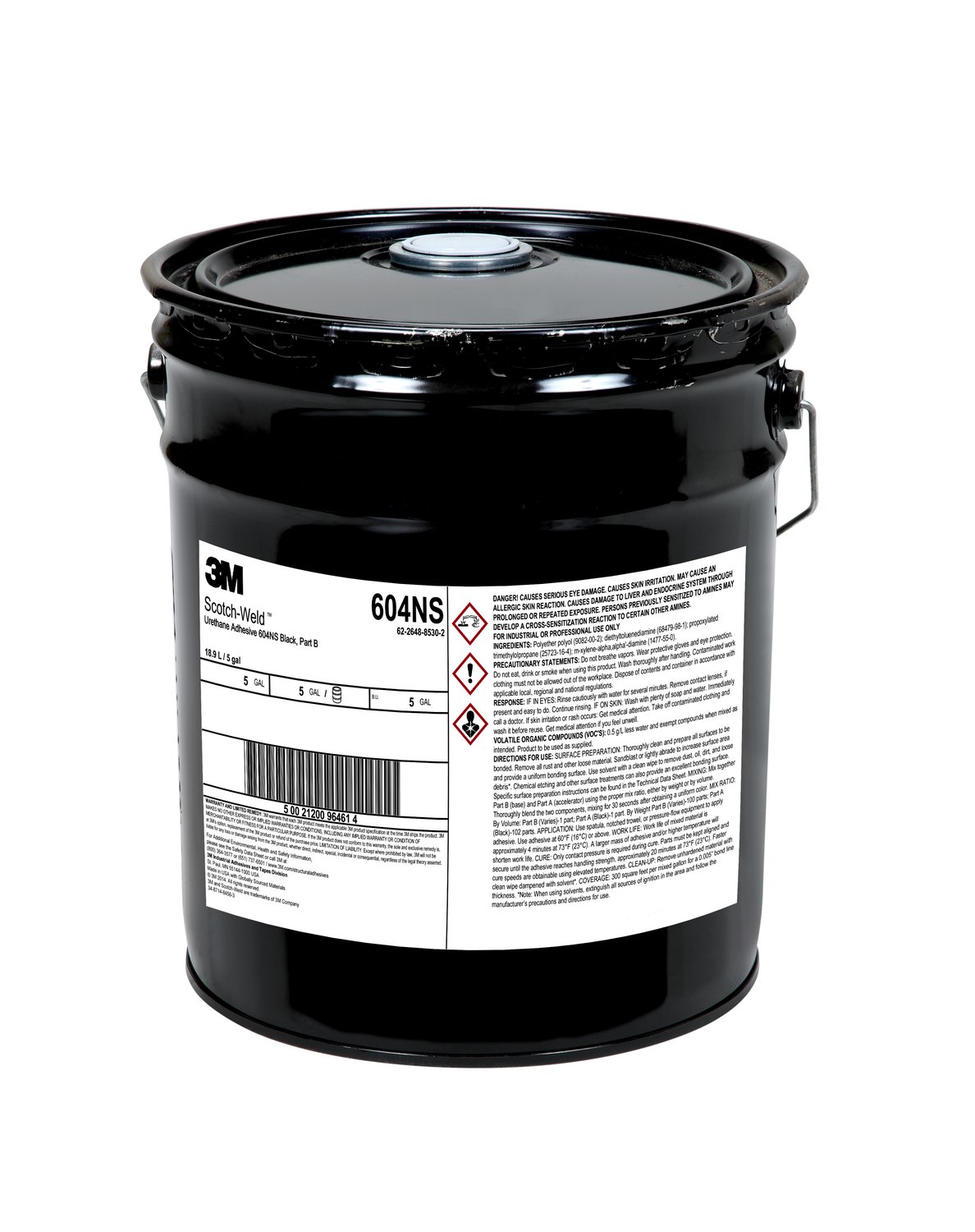 7010367265 - 3M Scotch-Weld Urethane Adhesive 604NS, Black, Part B, 5 Gallon (Pail), Drum