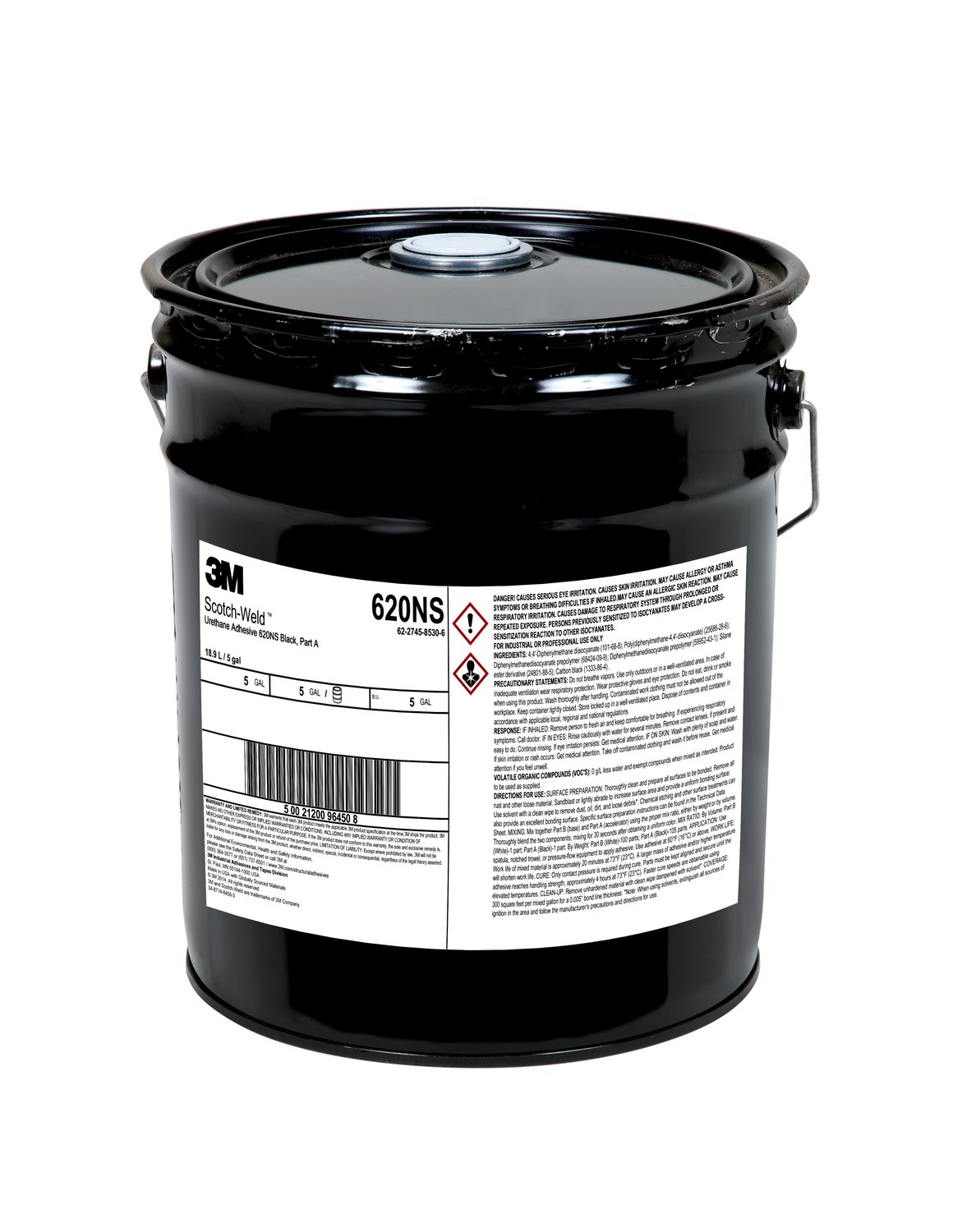 7010329537 - 3M Scotch-Weld Urethane Adhesive 620NS, Black, Part A, 5 Gallon (Pail), Drum