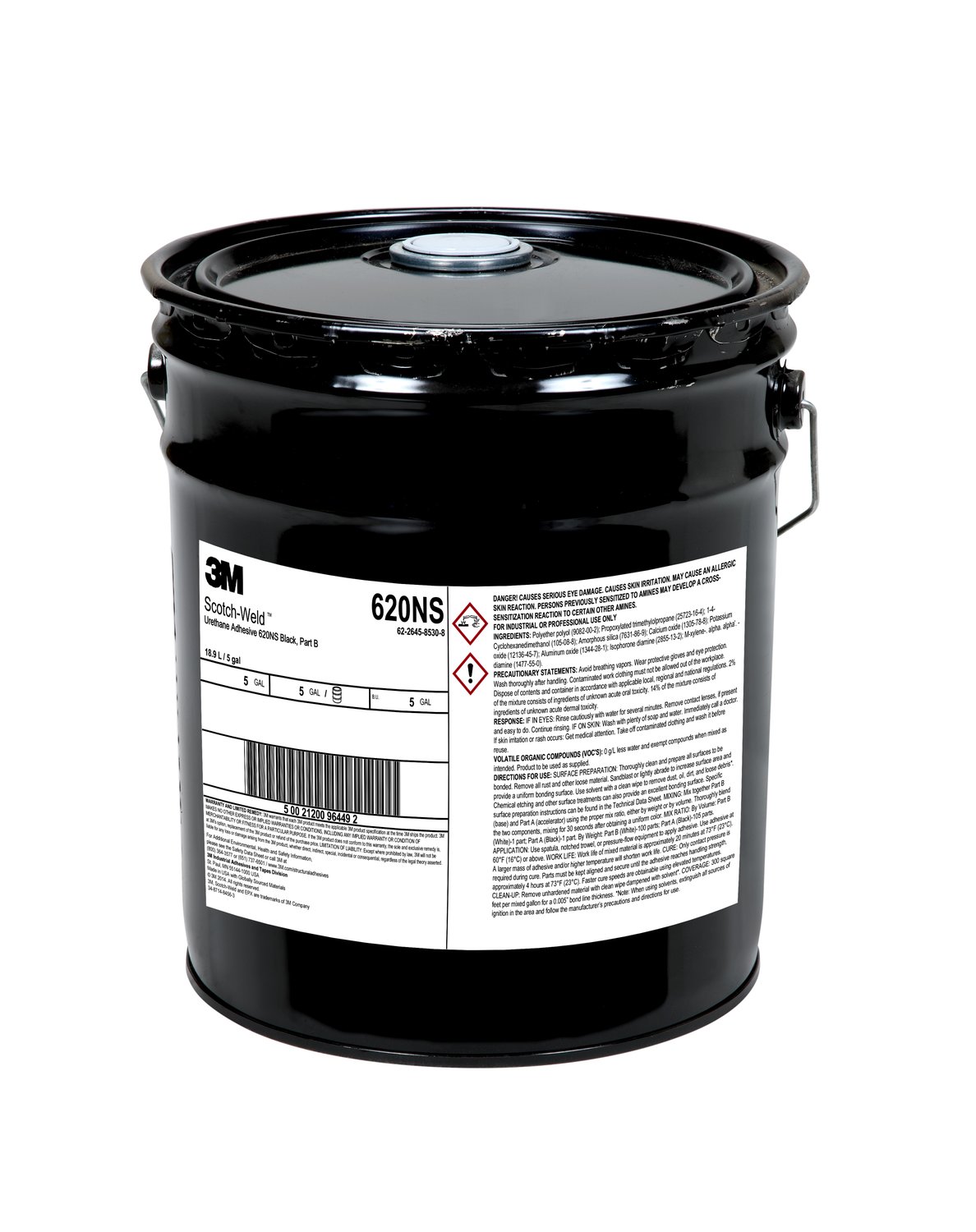 7010367262 - 3M Scotch-Weld Urethane Adhesive 620NS, Black, Part B, 5 Gallon (Pail), Drum