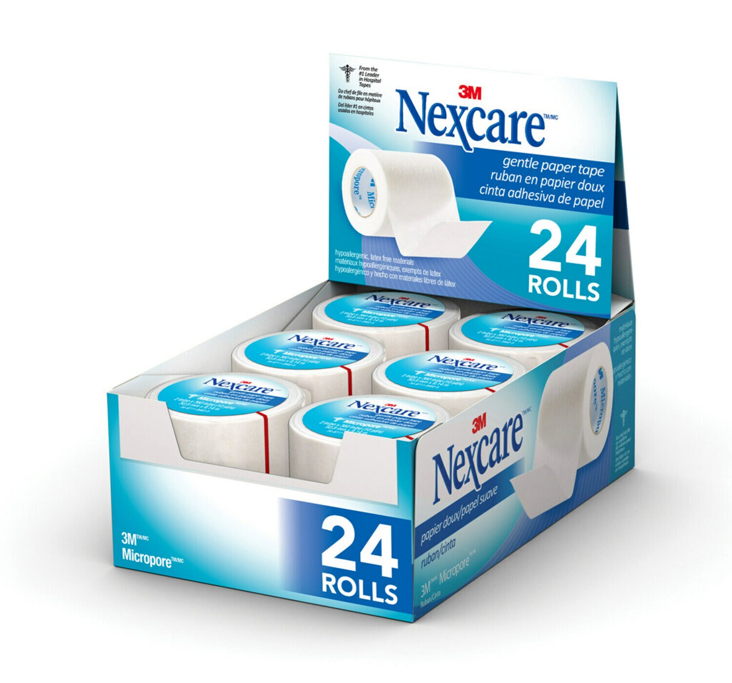 7000052485 - Nexcare Micropore Paper First Aid Tape, 530-P2, 2 in x 10 yds, Wrapped